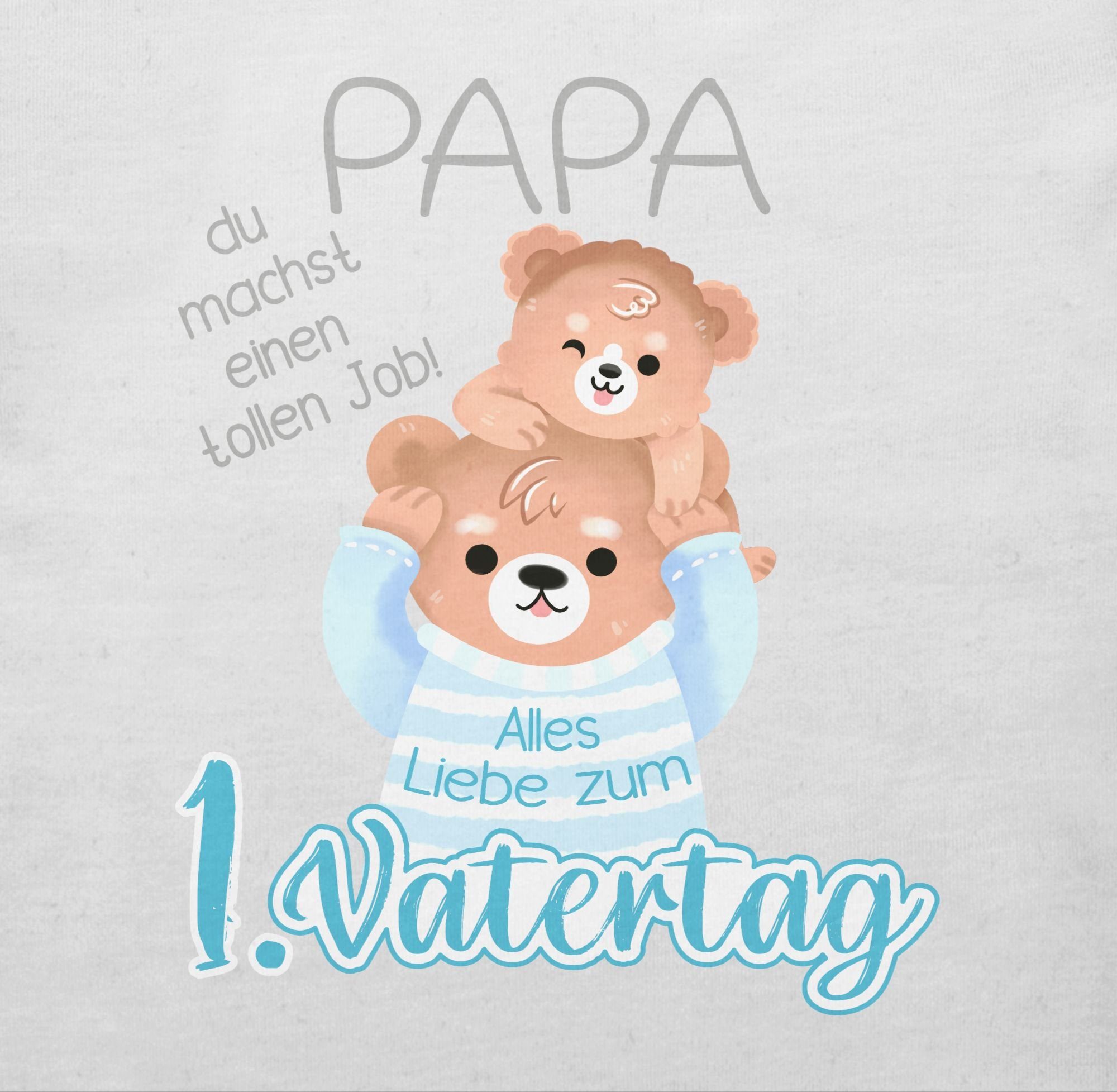 Liebe Bär Shirtracer Baby Geschenk Baby 1. Papa Weiß und 1 grau - zum Bär T-Shirt Alles - Vatertag Vatertag