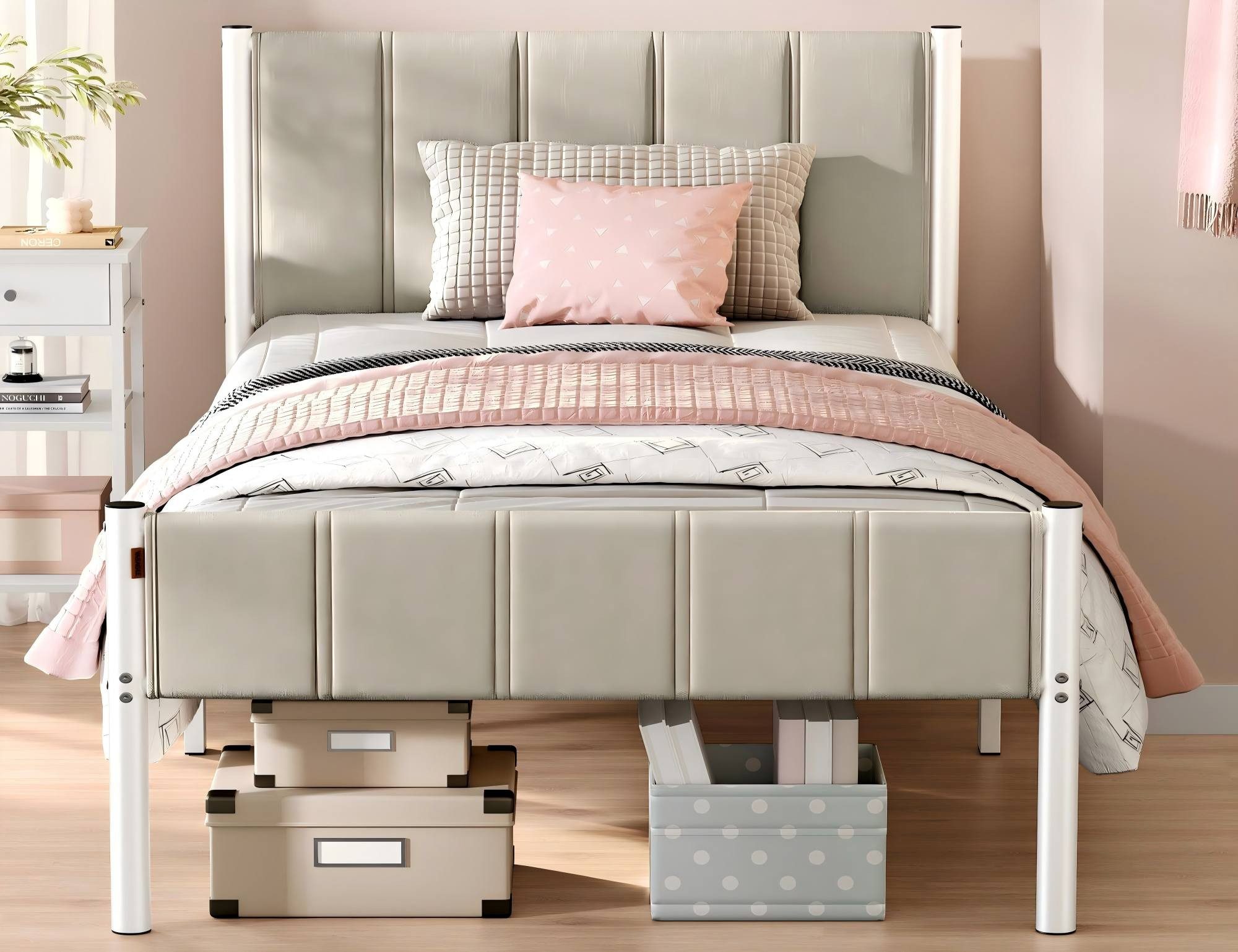 VASAGLE Polsterbett, mit gepolstertem Kopfteil, hochtragfähig, mehrere Größ günstig online kaufen