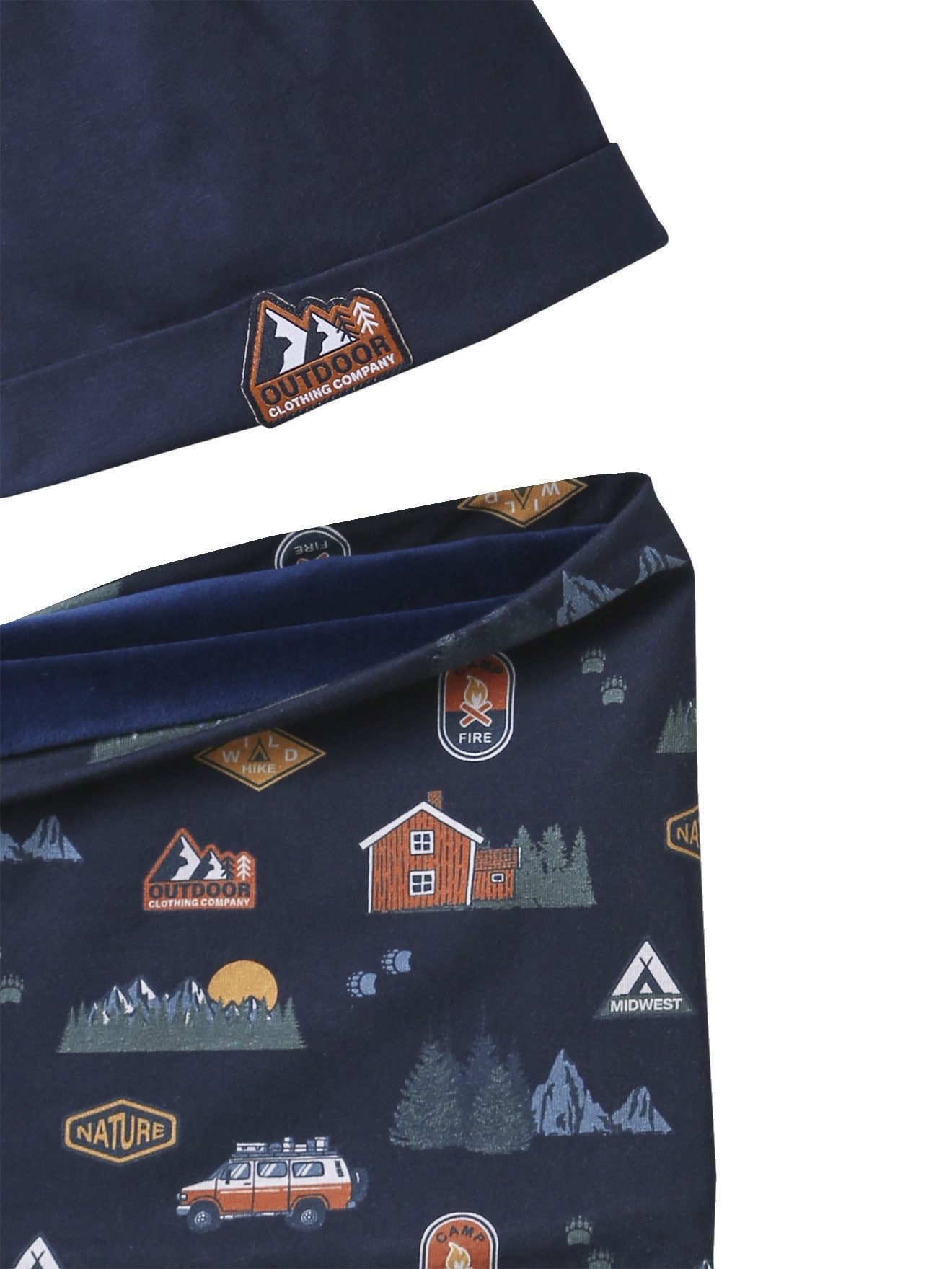 vertbaudet Mütze & Schal Fleece-Futter