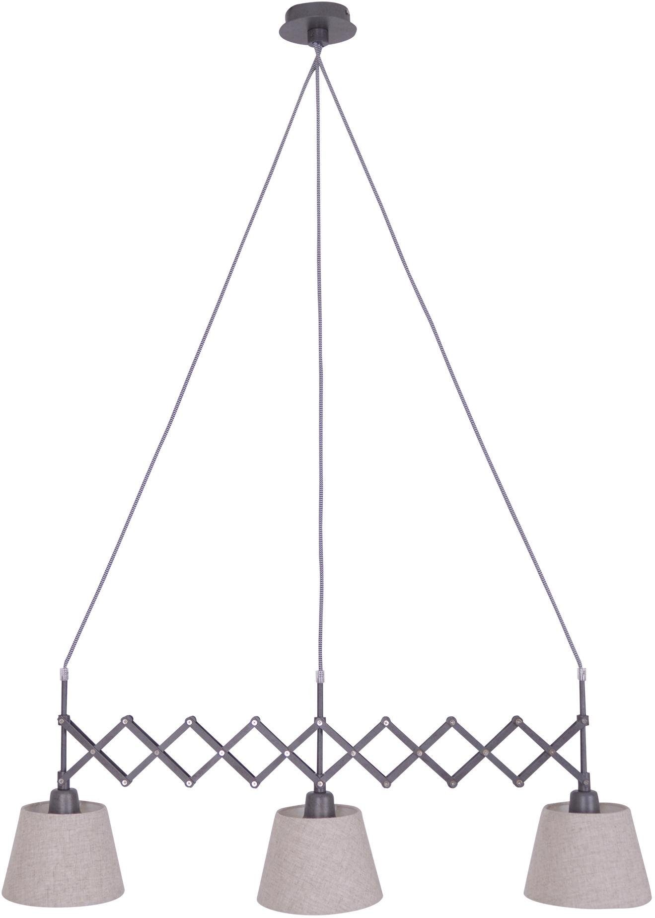näve Pendelleuchte ADRIENNE, ohne Leuchtmittel, w: 52-86cm nature 3x E27 max. 40W,Material: Eisen, PVC Kunststoff