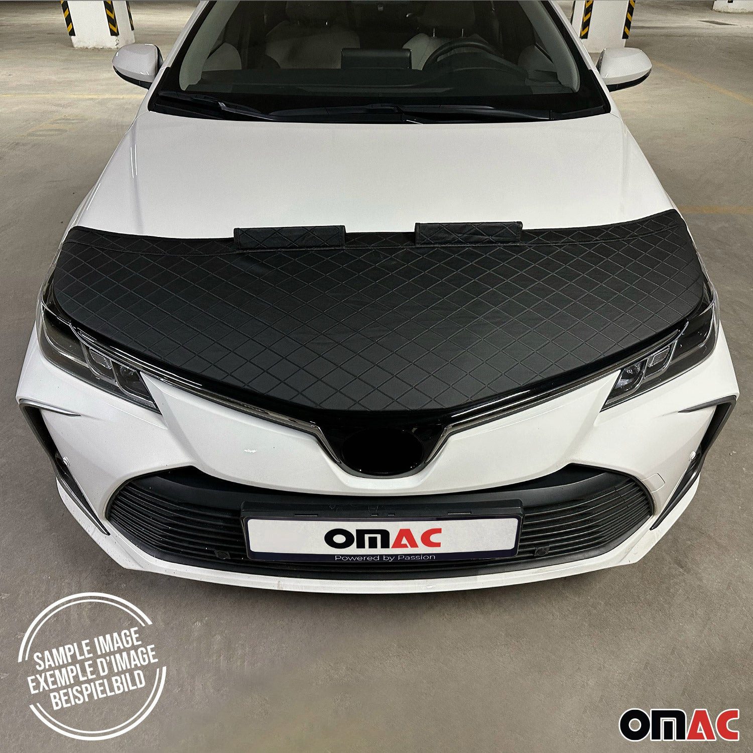 OMAC Frontstoßstange Schwarz Halb Haubenbra Bonnet Bra für VW Sharan 2010-2015, 1-St., Haltbar, langlebig