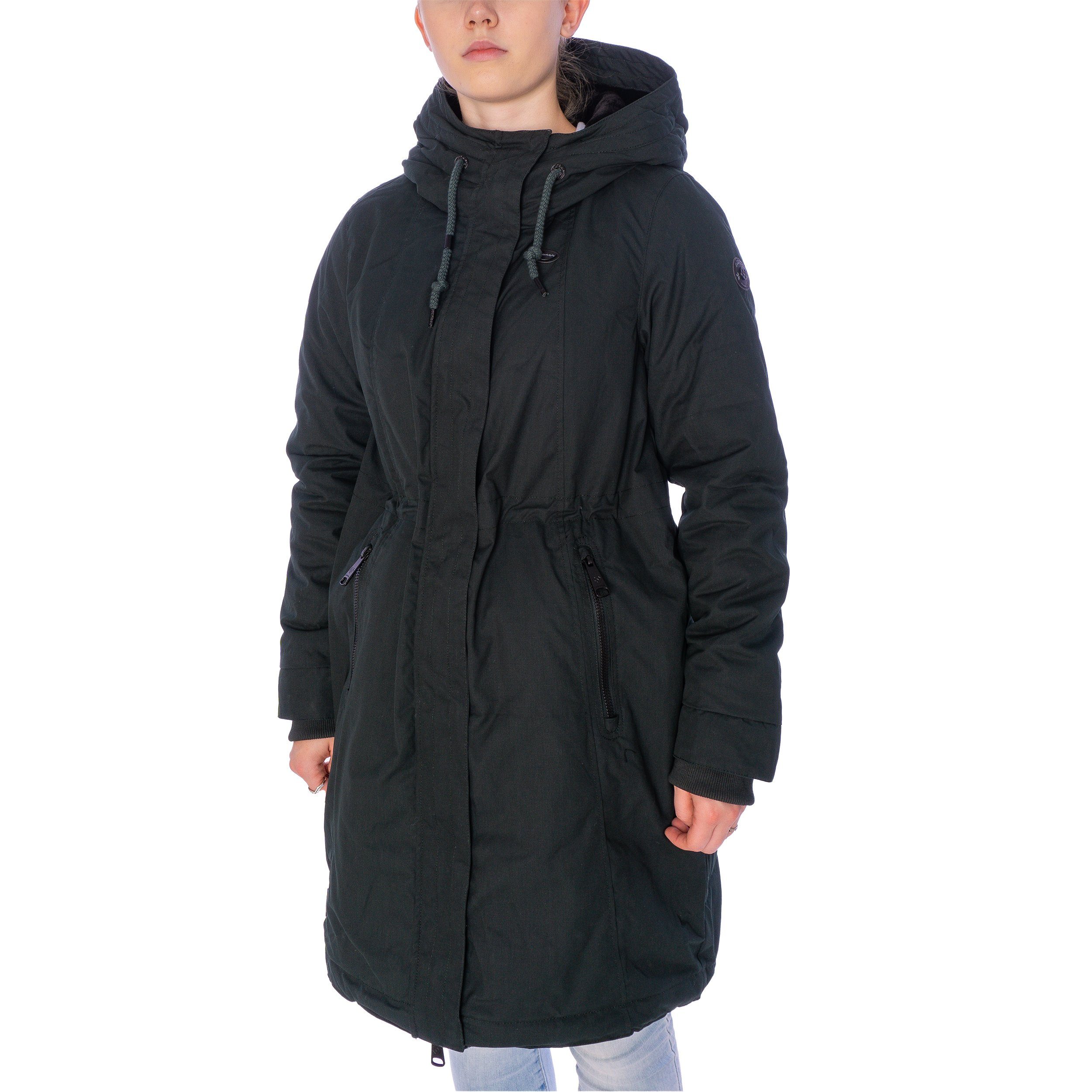 Ragwear Reißverschluss Kurzmantel zwei Lange Jacke mit (1-tlg), Eingrifftaschen Damenjacke DECLANA mit