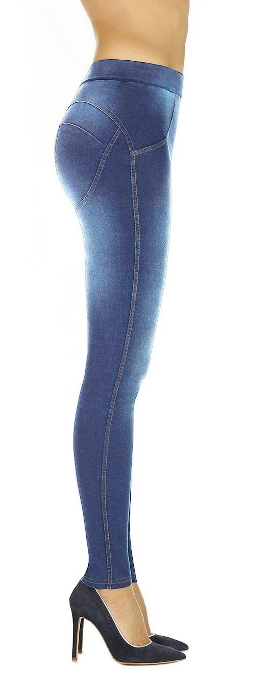 Bas formend Jeans-Optik Shape Shapingleggings hellblau modellierend Bleu