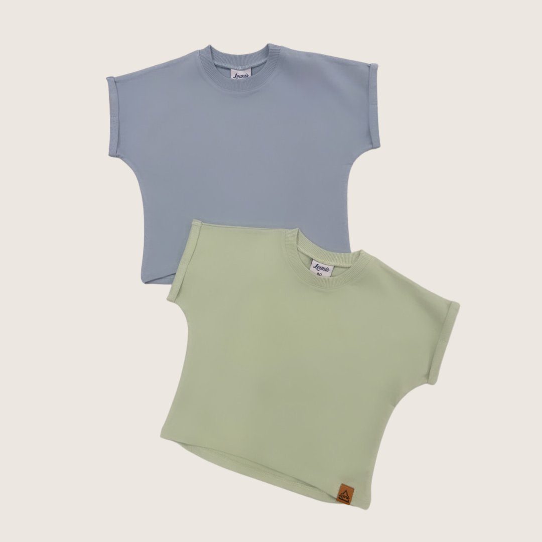 & Kindershirt Oversize-Shirt Babys - T-Shirt Baumwolle Lounis Mint Kleinkinder - - aus