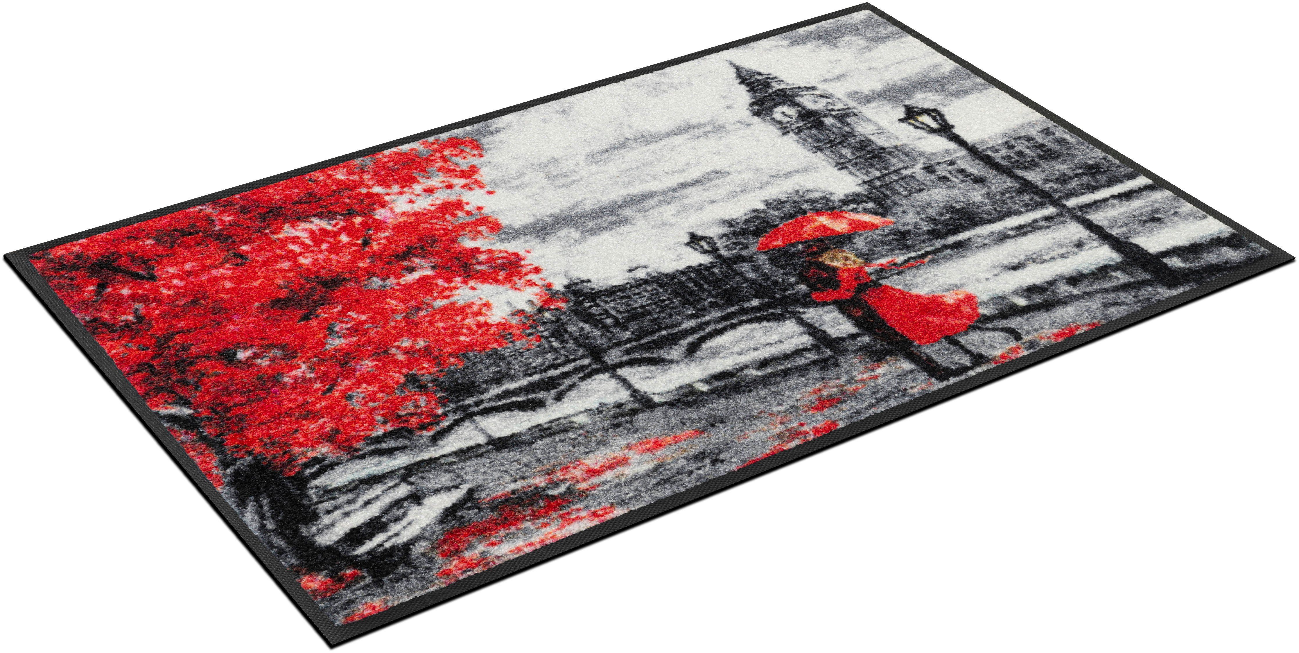 Fußmatte Red Romantic, wash+dry by Kleen-Tex, rechteckig, Höhe: 7 mm,  Schmutzfangmatte, rutschhemmend, In- und Outdoor geeignet, waschbar