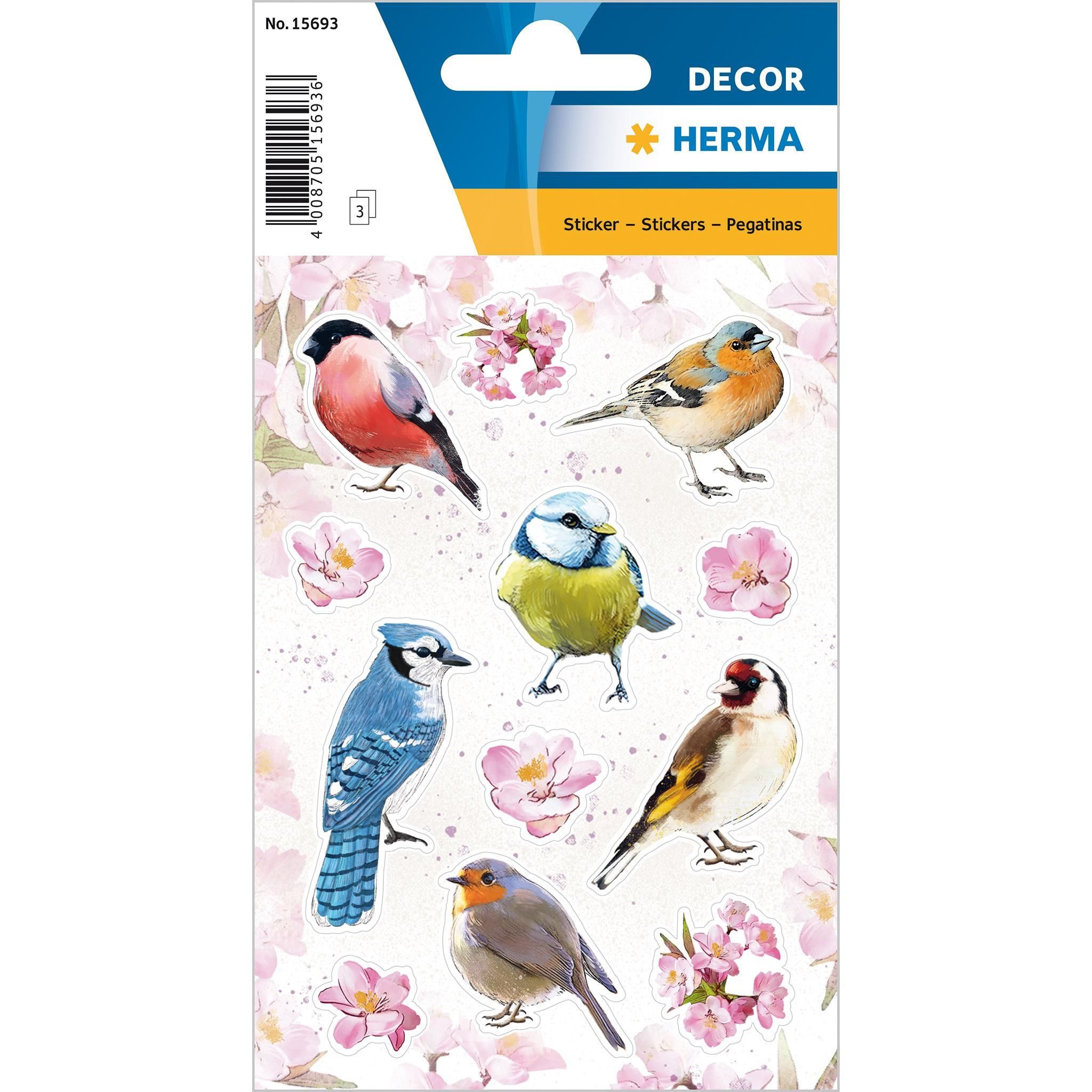 HERMA Sticker Herma Sticker DECOR Tiere Heimatvögel 3 Bl