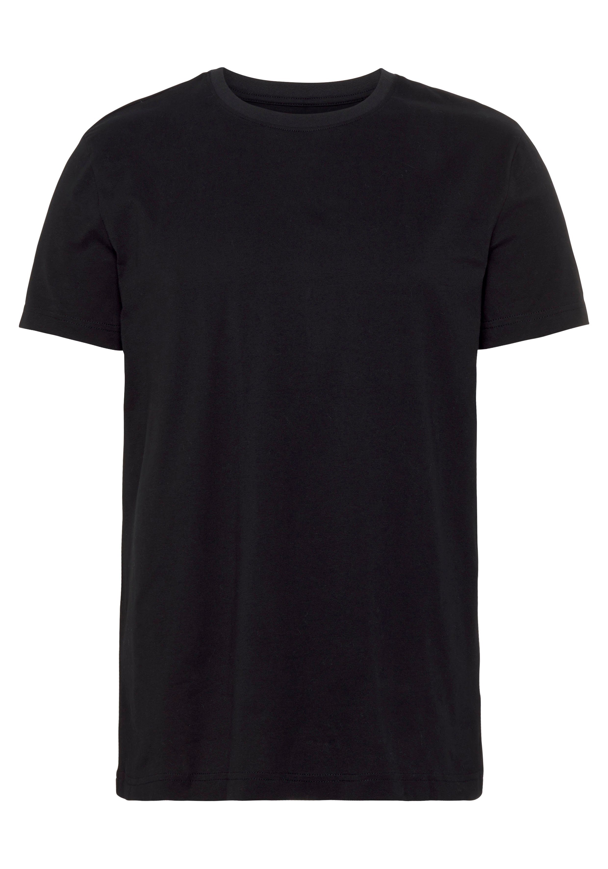 AJC T-Shirt (Set, reiner schwarz Baumwolle aus 3-tlg., 3er-Pack)