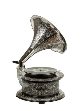 Aubaho Dekoobjekt Nostalgie Grammophon Gramophone Dekoration Trichter Grammofon antik-St