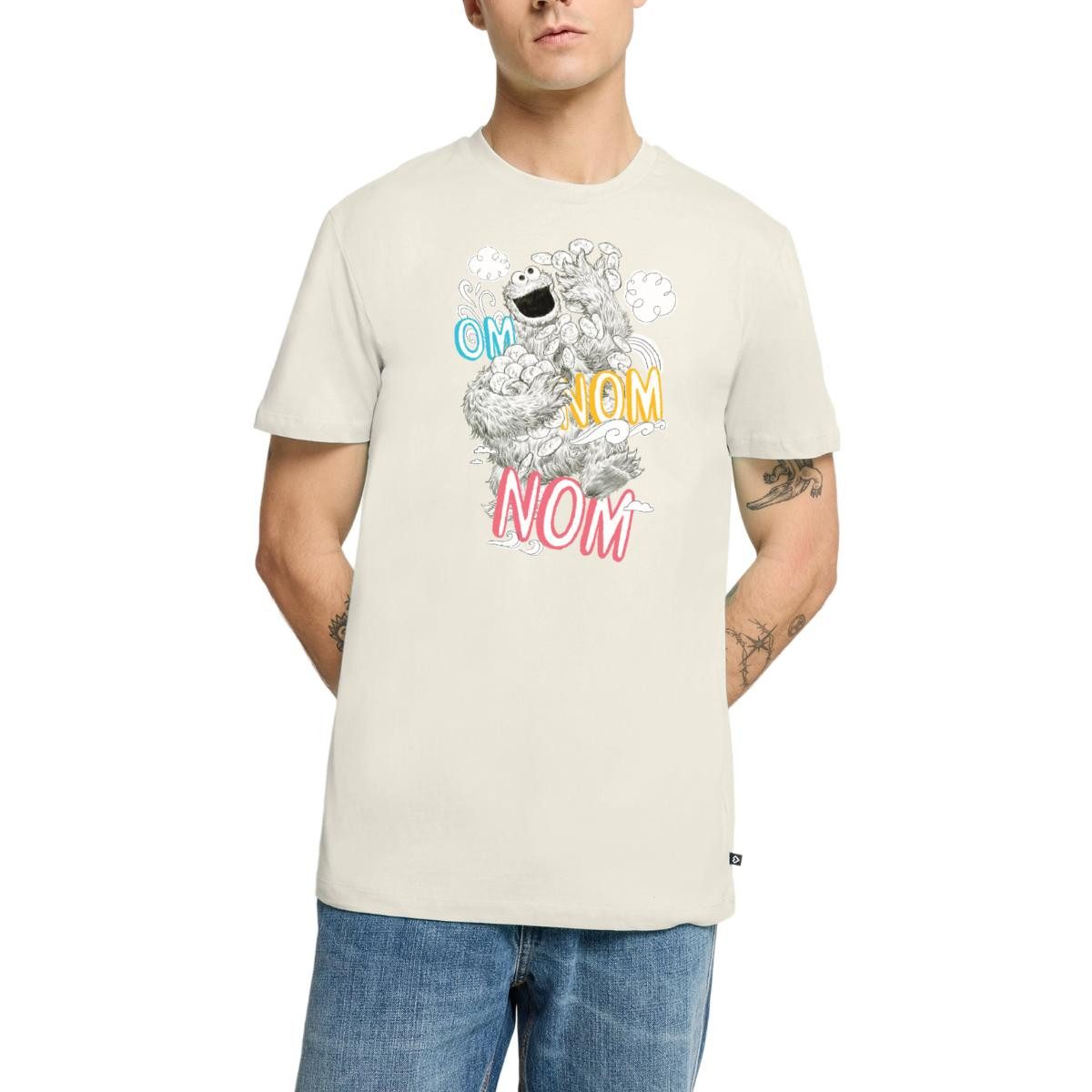 Spreadshirt T-Shirt Sesamstraße Krümelmonster Om Nom Kekse Männer Premium T-Shirt (1-tlg)