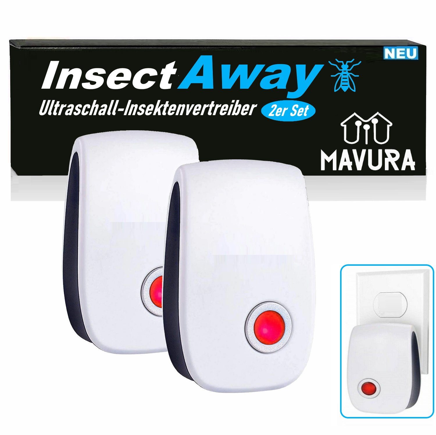 MAVURA Ultraschall-Tierabwehr InsectAway Ultraschall