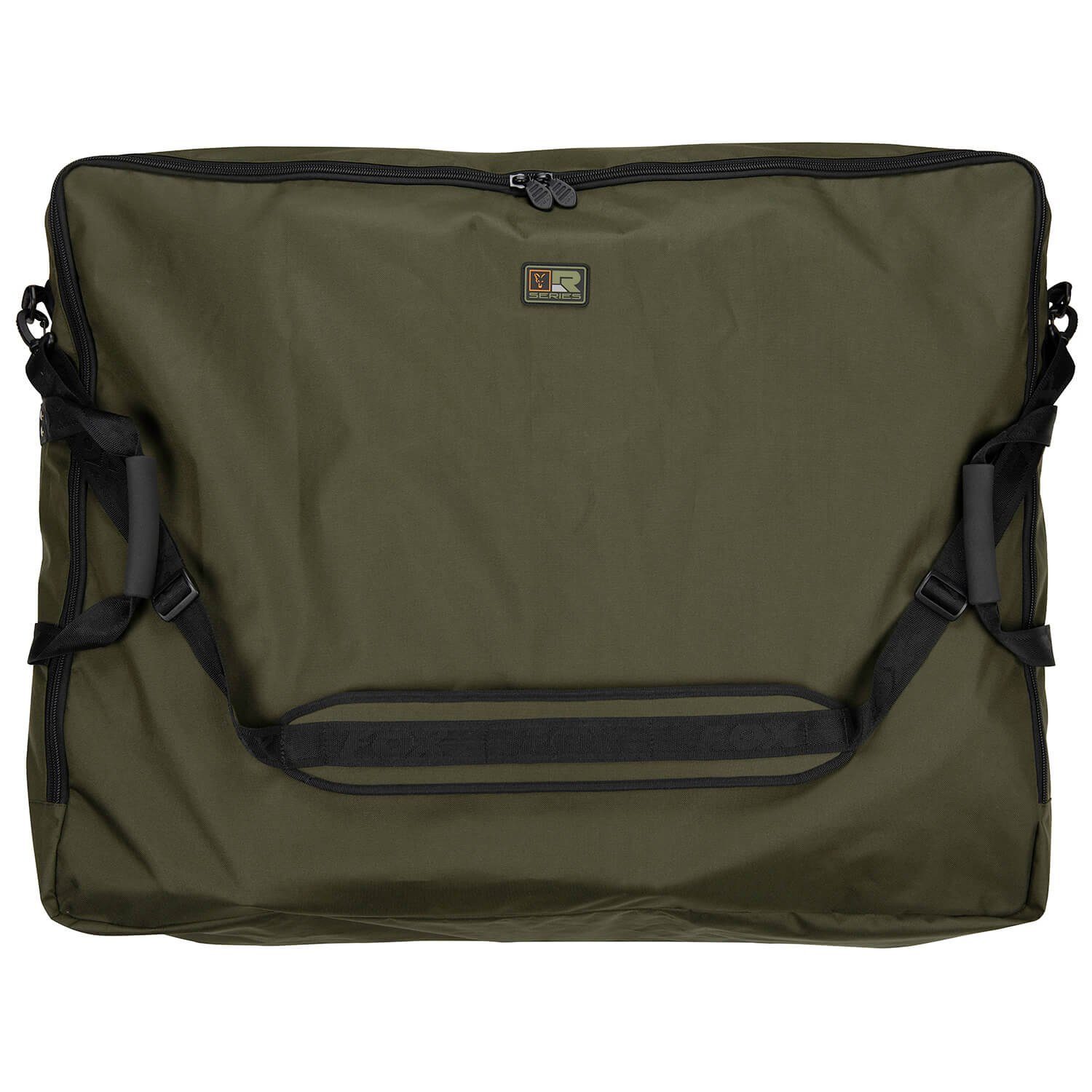FOX International Betttasche Fox R Series Stuhltasche Large, Maße: 88 x 68 x 20cm, Hochrobuste Doppelreißverschlüsse, Abnehmbarer gepolsterter Schultertragegurt, Versteifte EVA-Handtragegriffe, Aus 100% vorbehandeltem 400 Denier Polyester, Hauptaußenmaterial 100% Polyester. Polsterung/Füllung 100% Polyethylen, Innenfutter 100% Polyester