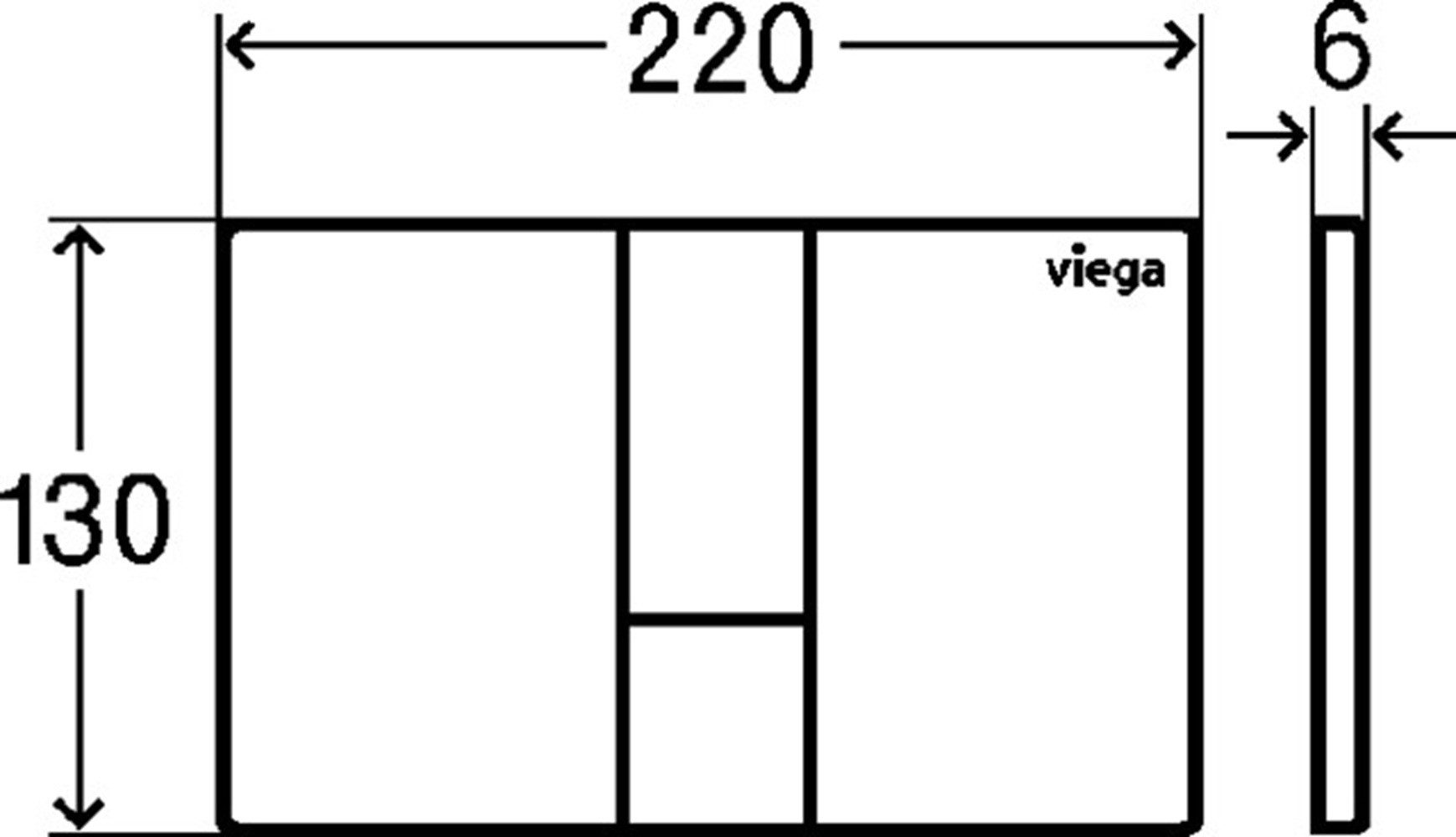 Viega Betätigungsplatte VIEGA WC Betät.-Pl. VISIGN for Style 24 aus Kunststoff weiß alpin