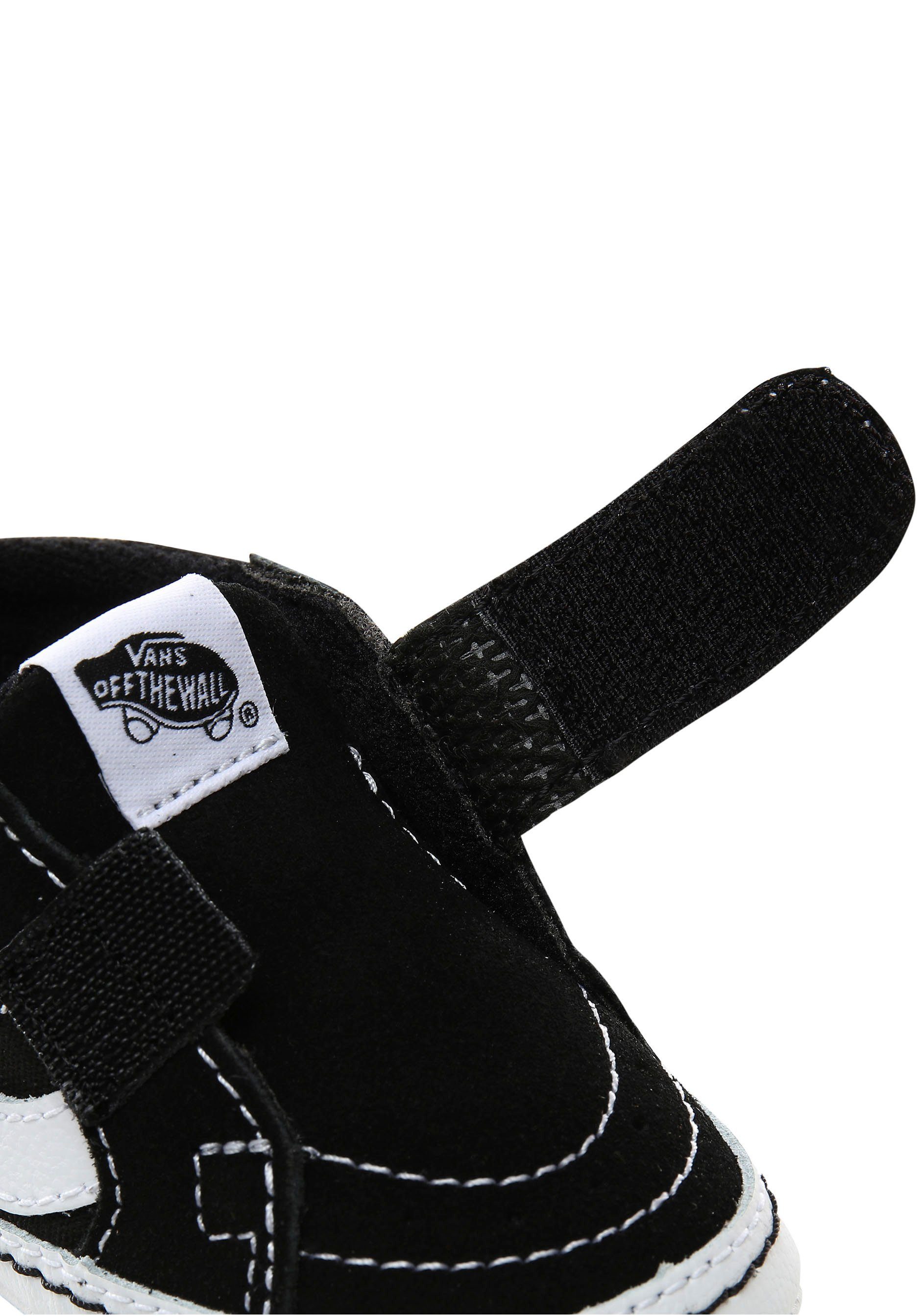Vans SK8-Hi Lauflernschuh mit für schwarz-weiß Crib Klettverschluss Babys