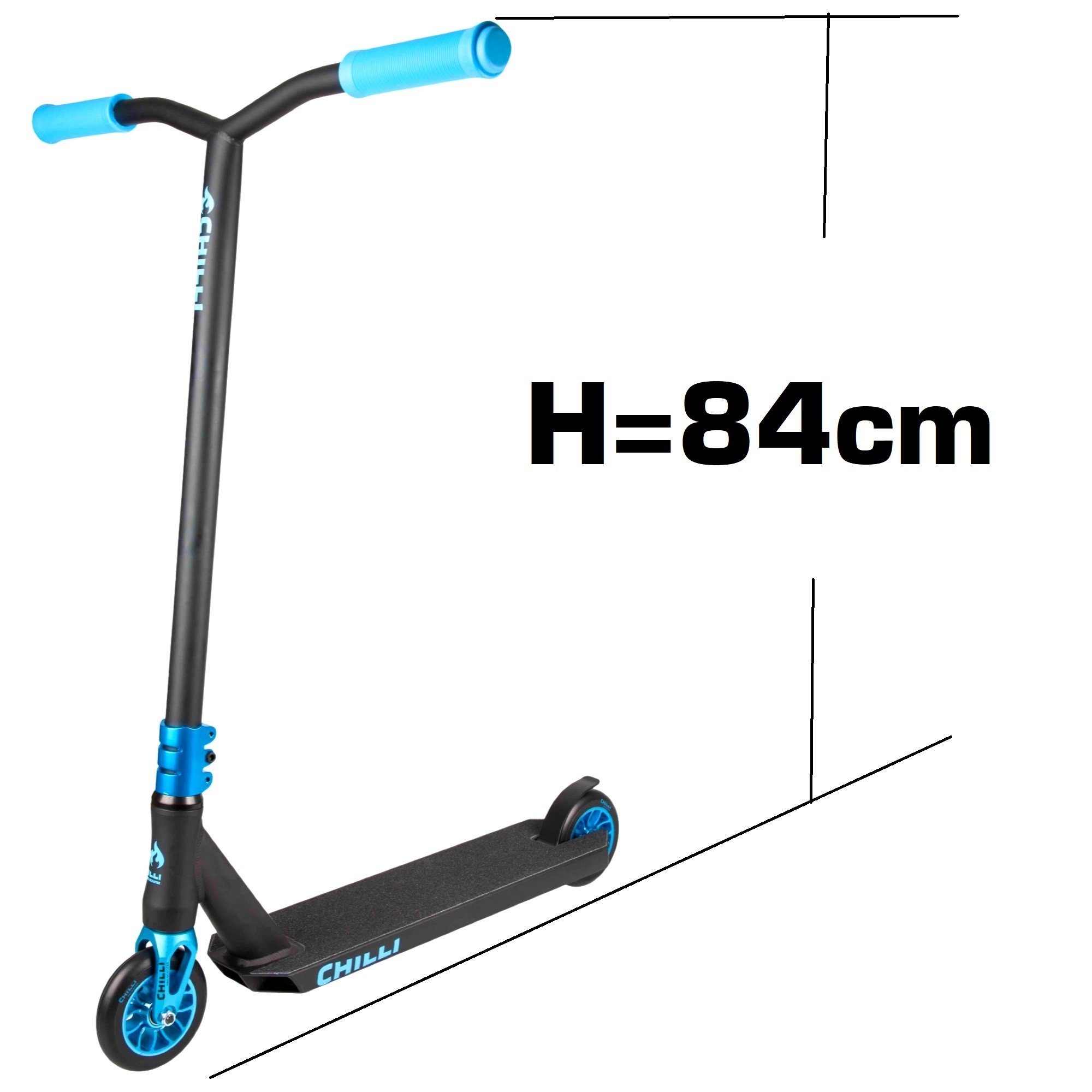 Chilli Pro Scooter Stuntscooter Chilli Pro Reaper Stunt-scooter Wave Blau + Fantic26 Griptape
