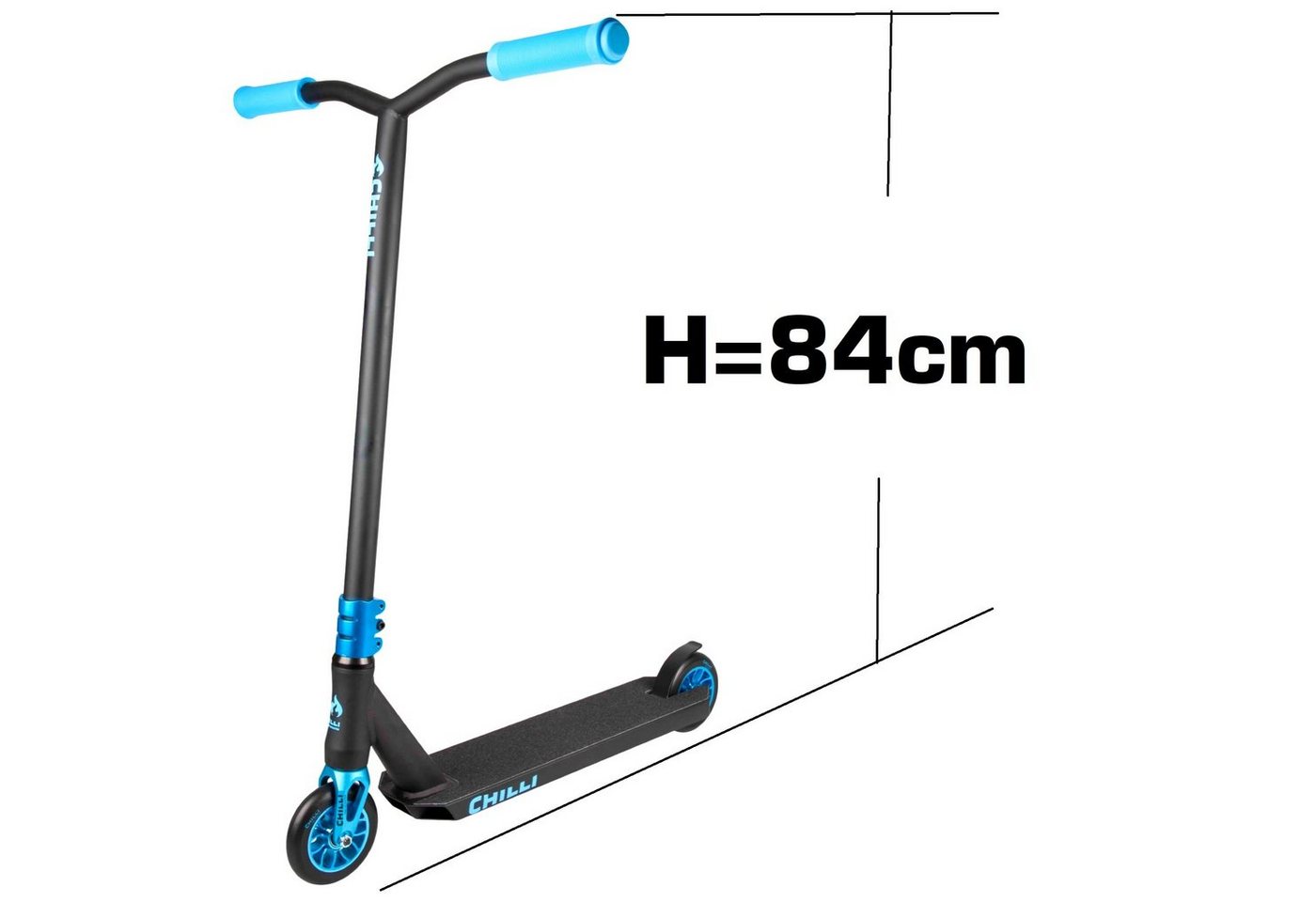 Thumbnail - Chilli Pro Scooter Stuntscooter Chilli Pro Reaper Stunt-scooter Wave Blau + Fantic26 Griptape