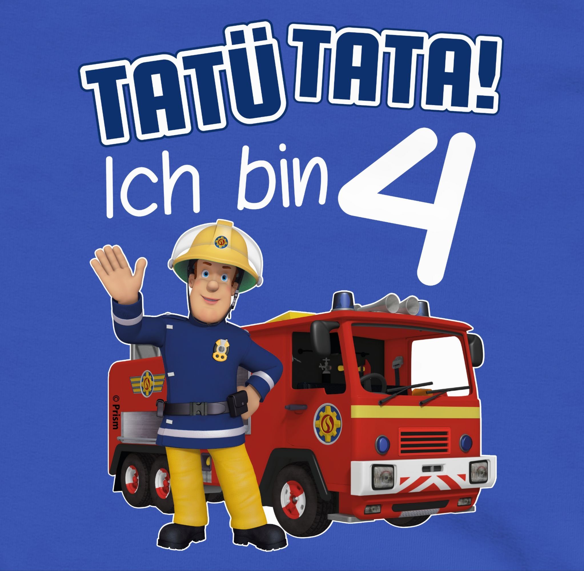 Shirtracer Hoodie Tatü Tata Ich bin 4 Geburtstag I 4. Geburtstag Feuerwehr I Vierter Geb Feuerwehrmann Sam Mädchen
