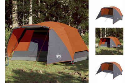 vidaXL Vorzelt Campingzelt 4 Personen Grau Orange 350x280x155 cm 190T Taft