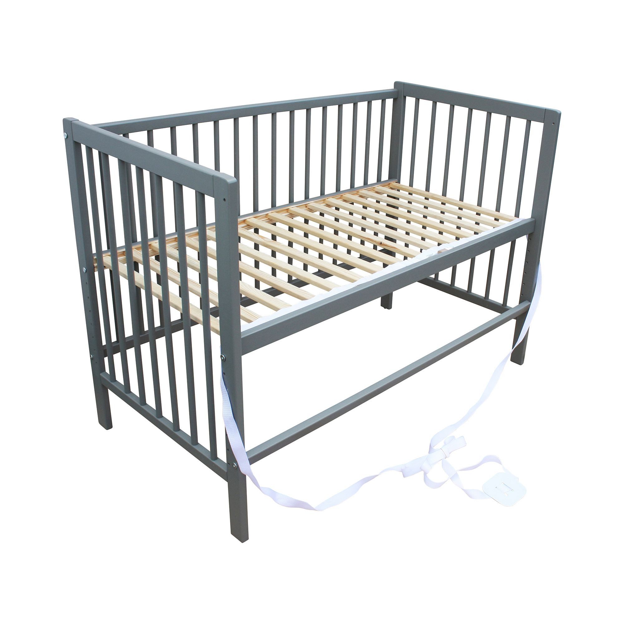 Micoland Beistellbett Kinderbett Beistellbett Babybett 120x60cm mit Gurt und Rädern