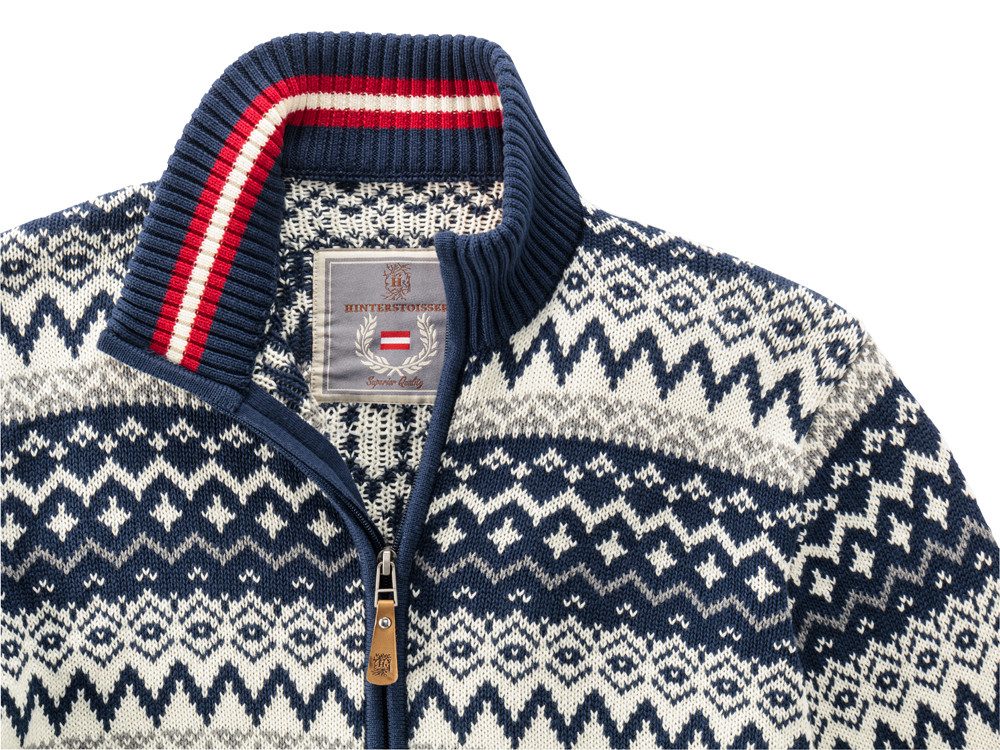 Hinterstoisser Strickjacke Mit charakteristischem Norweger-Muster