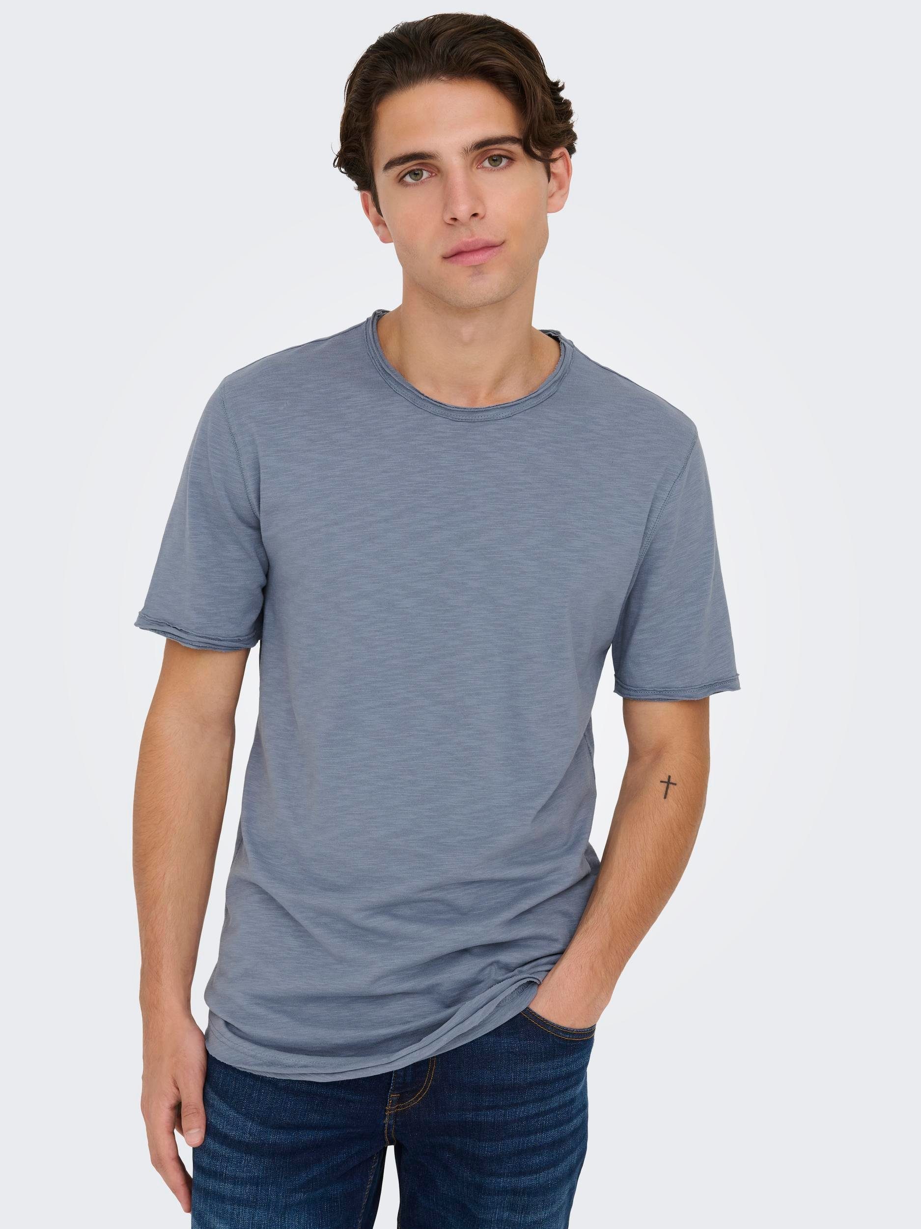 ONLY & SONS Rundhalsshirt ONSBENNE LONGY SS TEE NF 7822 NOOS