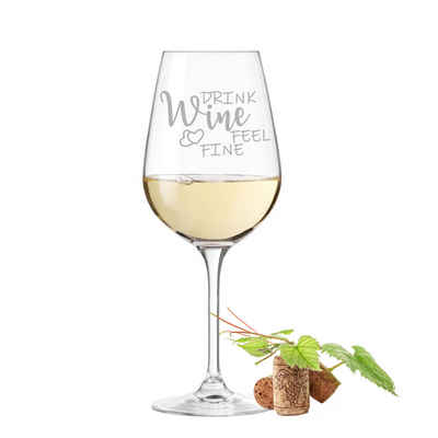 KS Laserdesign Weinglas Leonardo Weißweinglas mit Gravur - drink wine feel fine Geschenkidee, TEQTON Glas, Glas, Lasergravur