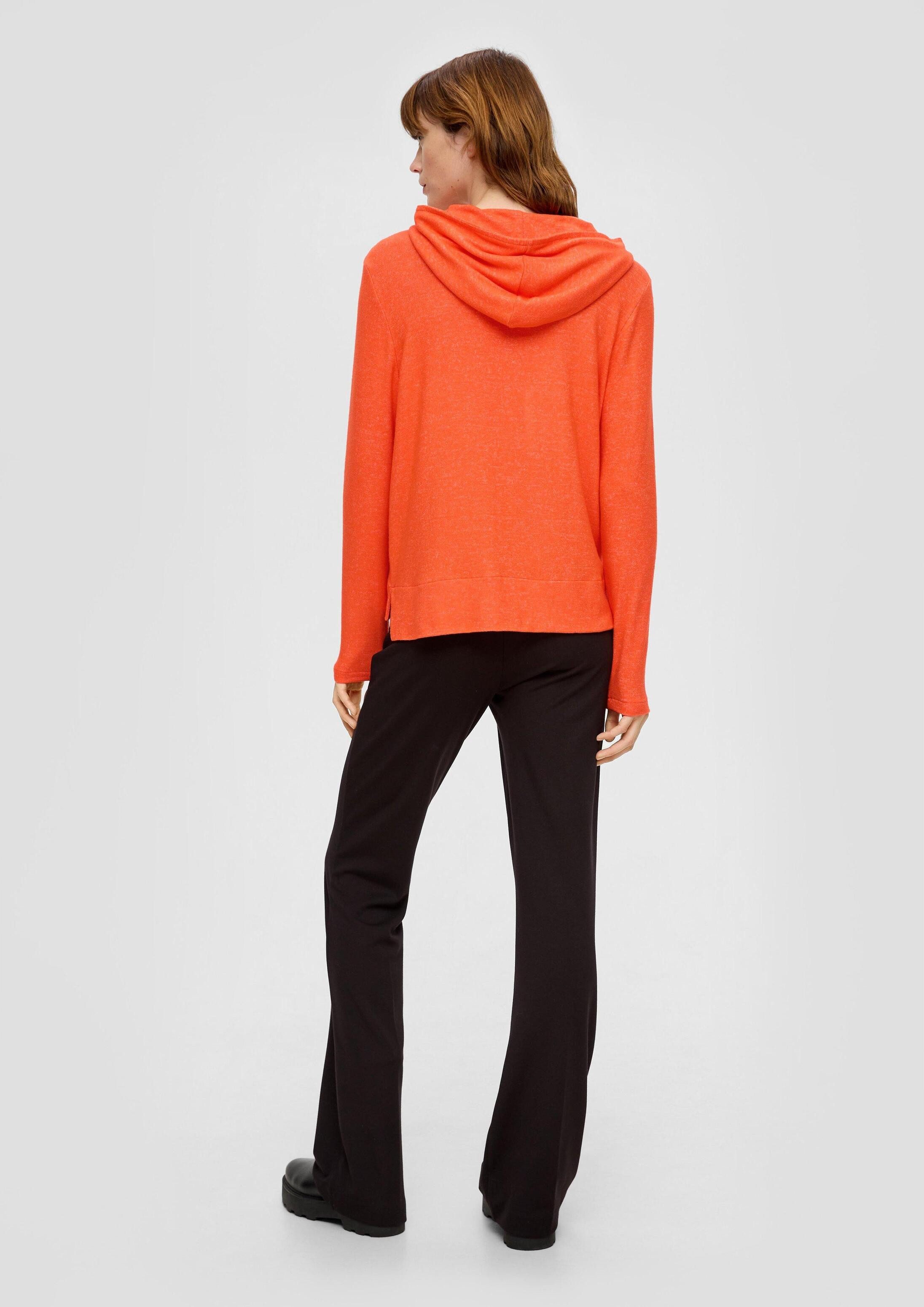 s.Oliver Langarmshirt T-Shirt Kapuzen-Longsleeve aus Viskosemix