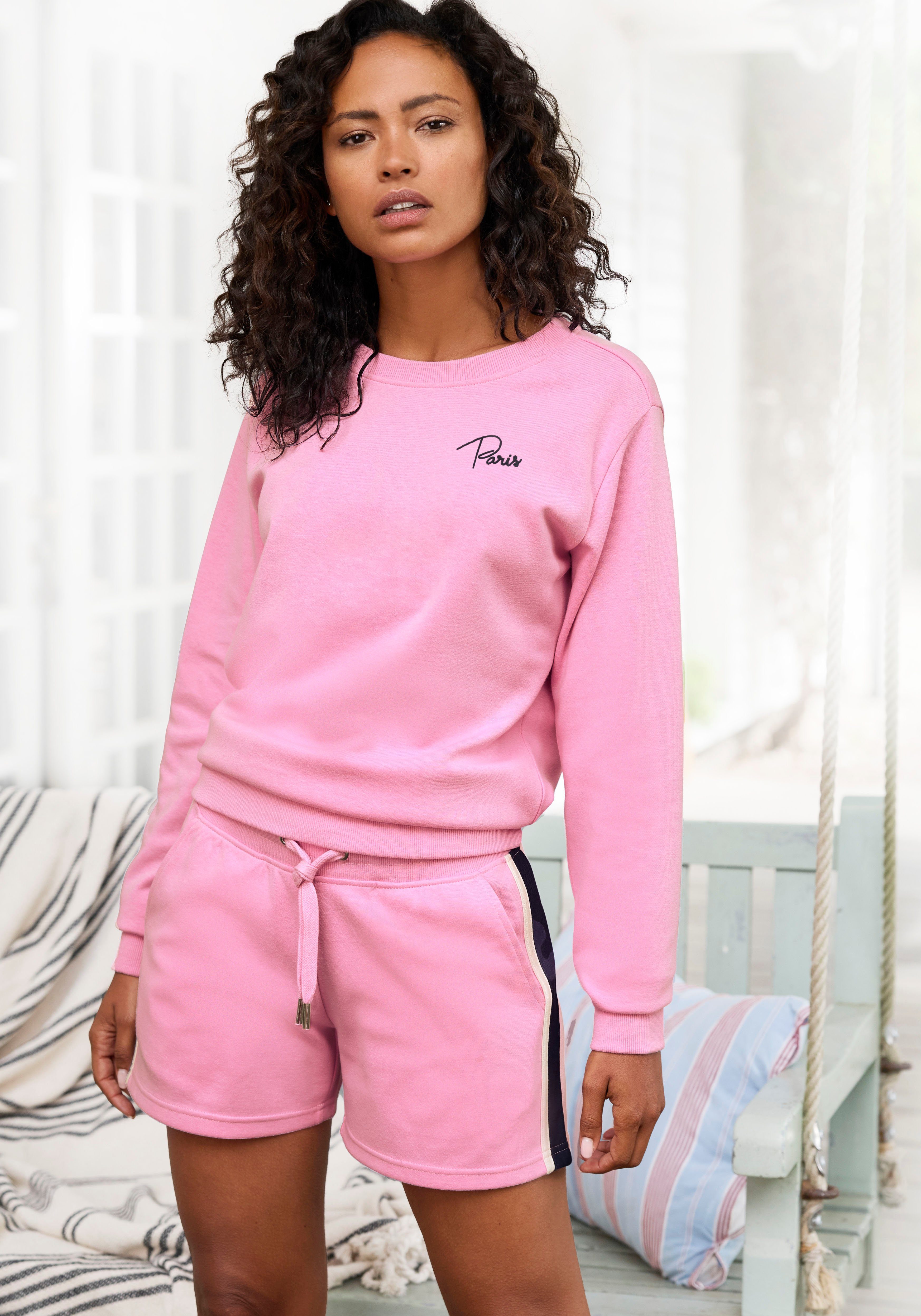 Vivance Sweatshirt (1-tlg) Sweatshirt mit Frontprint, Loungeanzug