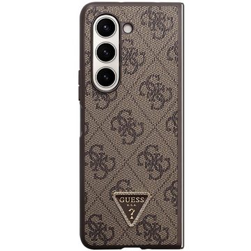 Guess Smartphone-Hülle Guess Samsung Galaxy Z Fold5 Hülle Leather 4G Diamond Triangle Braun