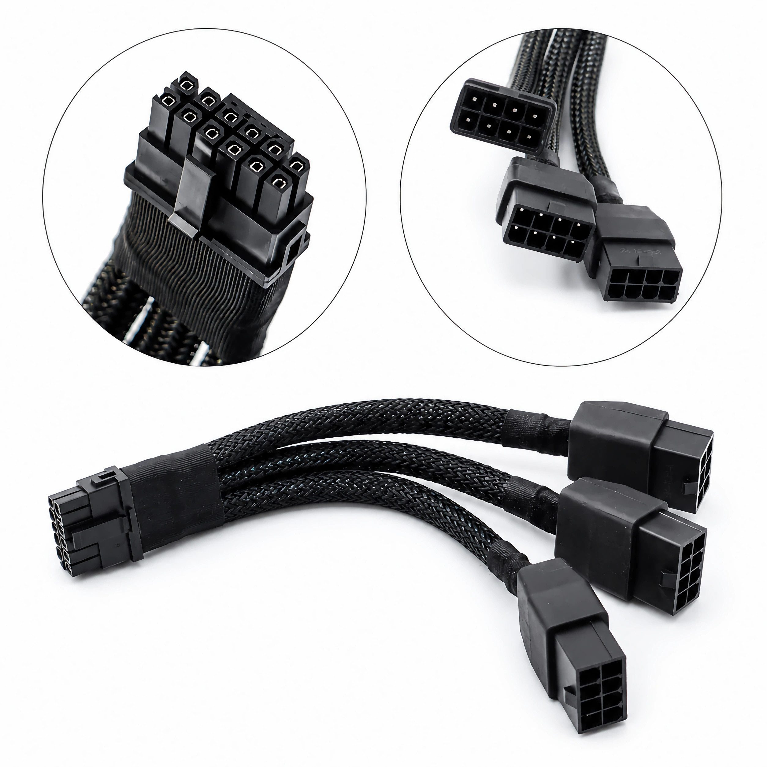 Bolwins B85 12VHPWR Adapterkabel für Grafikkarte 16 Pin auf 3x 8 Pin 600W Stromkabel, 16 Pin 12VHPWR Buchse (12+4 Pin), PCIe 5.0, 3x PCIe 8 Pin Stecker (16 cm), PCIe 5.0 Standard, 600W Leistung, 16AWG Kupferleiter, 16cm