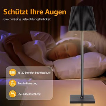 VSIUO LED Tischleuchte USB-Tischleuchte, Nachttischlampe mit Touchfunktion, Touch-Steuerung, Mit Speicherfunktion,Mit integriertem Akku und USB Kabel,Individuelle Höhe (23 / 36 CM),Einstellbare Lichtintensität (5%-100), LED fest integriert, Warmweiß, Wiederaufladbar 3000K/4000K/6000K Drei Farbtemperaturen Tischleuchte, LED fest integriert, warmweiß - kaltweiß, Wiederaufladbar 3000K/4000K/6000K Drei Farbtemperaturen Tischleuchte