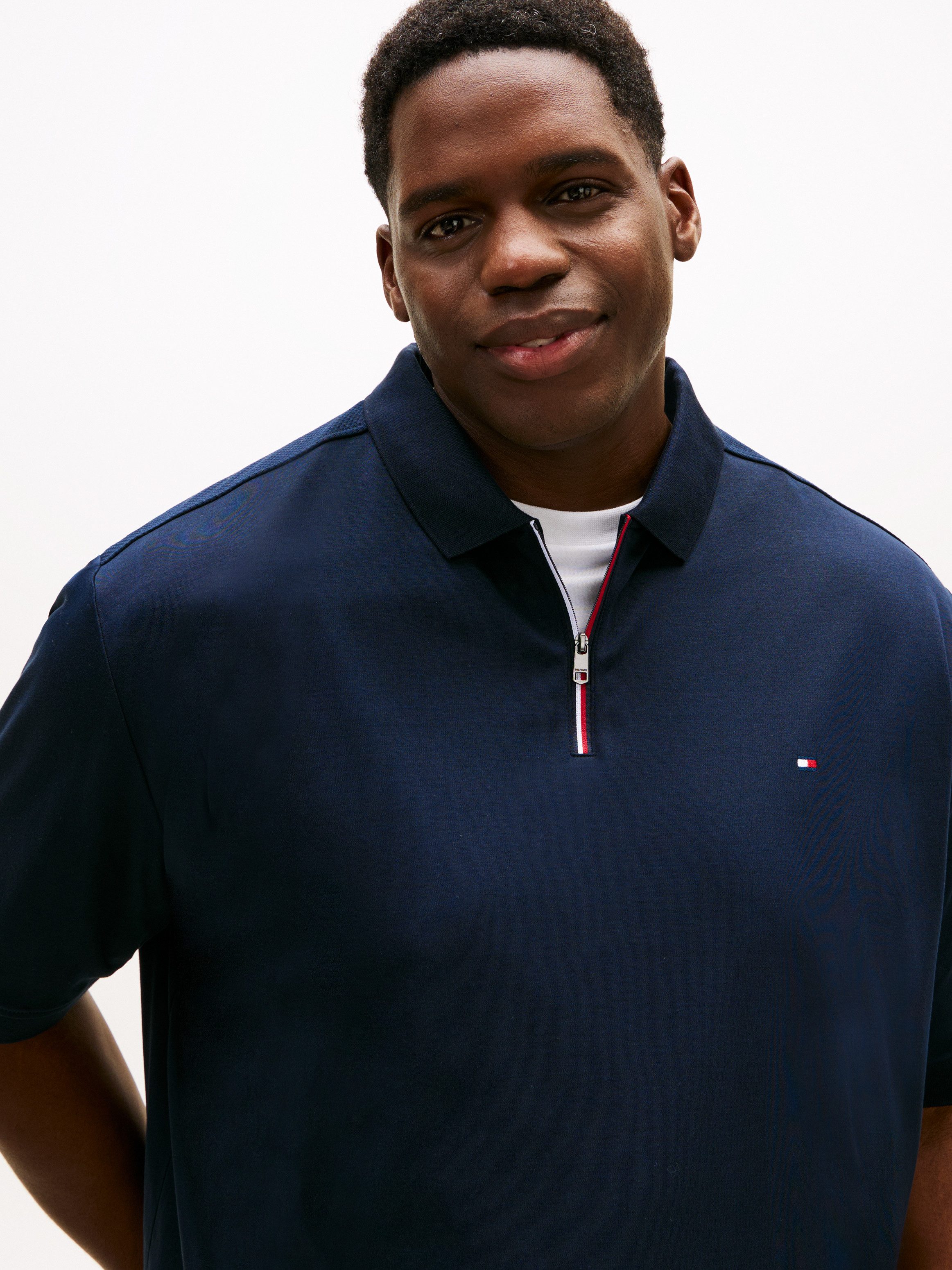 Tommy Hilfiger Big & Tall Poloshirt BT-LIQUID COTTON RWB ZIP Große Großen, günstig online kaufen