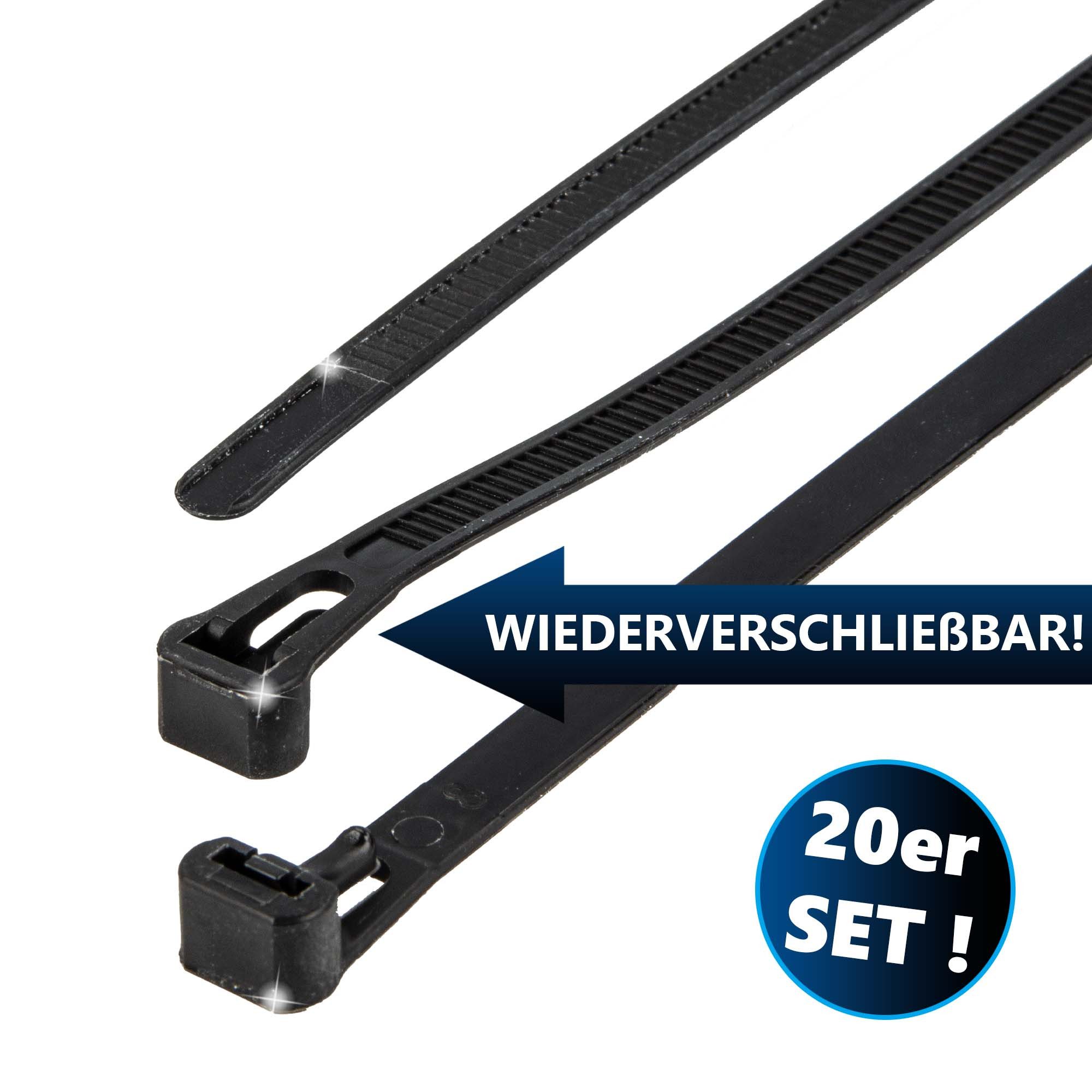 MASTERPROOF PROFESIONAL Kabelbinder Kabelbinder 7,2 mm x 350 mm, wiederverschließbar, UV-beständig