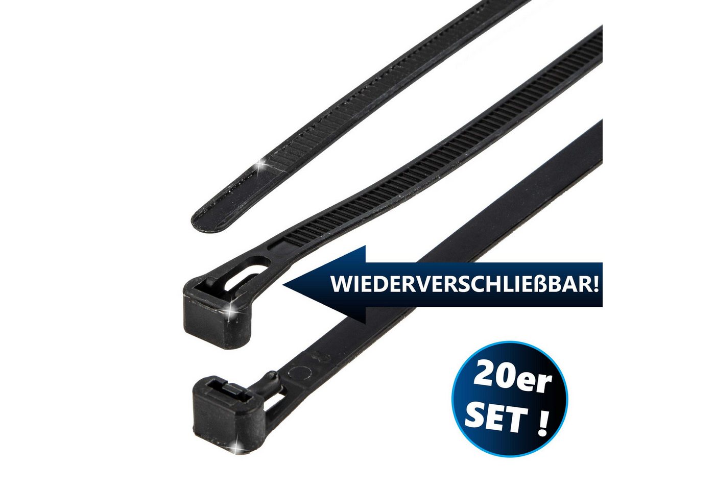 MASTERPROOF PROFESIONAL Kabelbinder Kabelbinder 7,2 mm x 350 mm, wiederverschließbar, UV-beständig