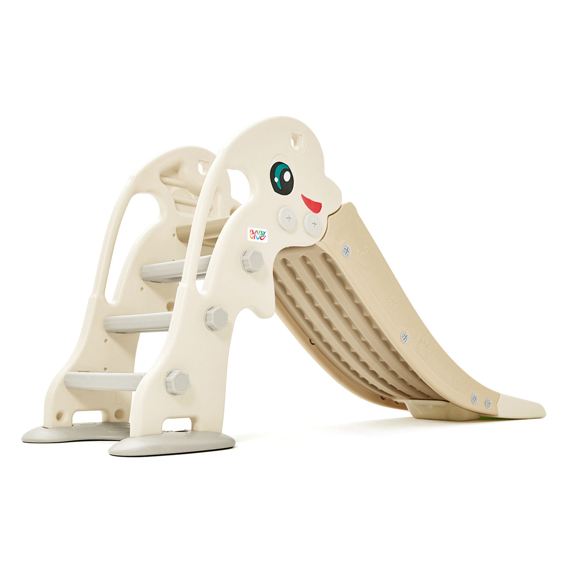 Baby Vivo Indoor-Rutsche Kinderrutsche / Rutsche Gartenrutsche - Delfin in Kaffee/Braun