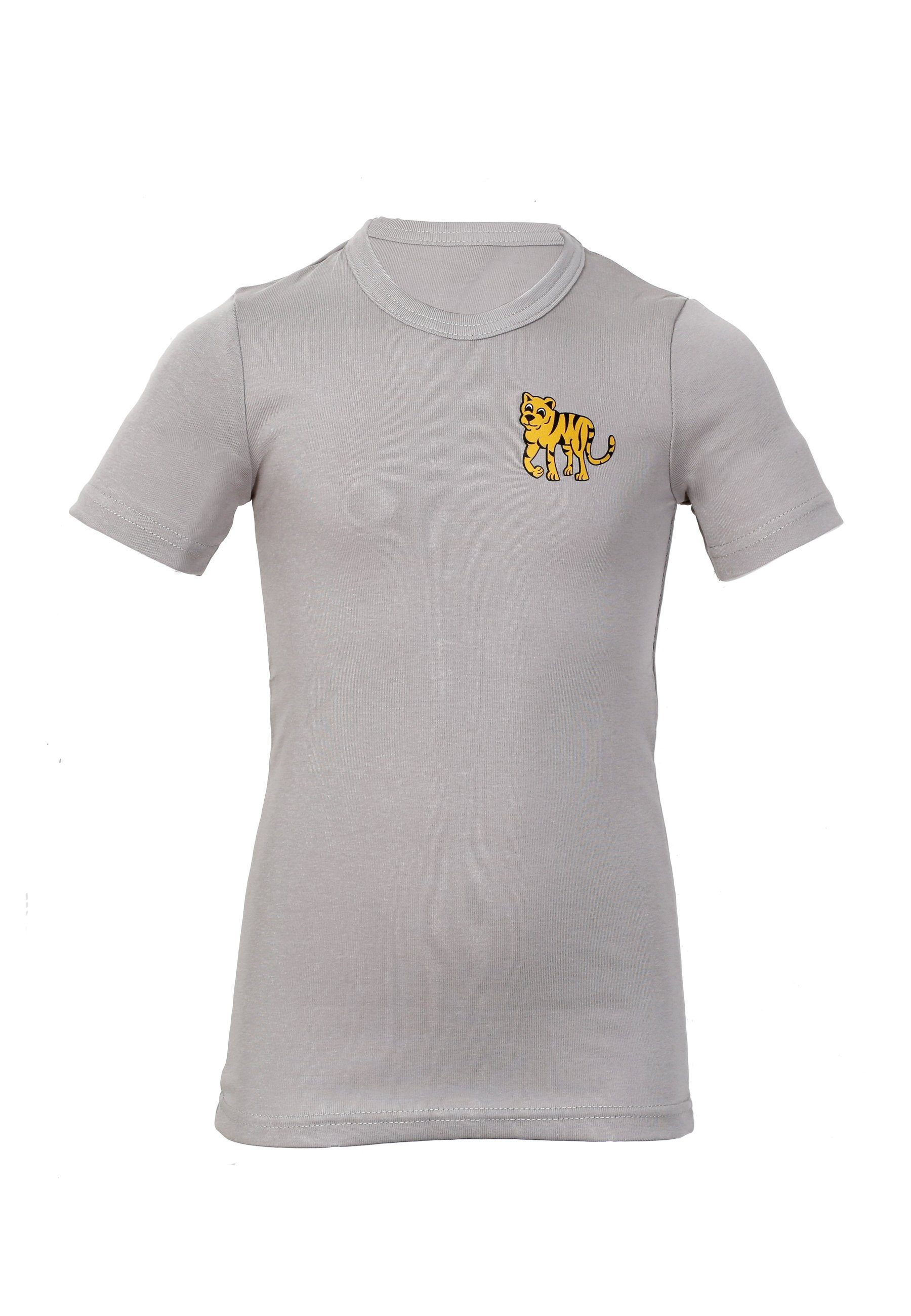 CARBURANT Unterhemd Unterhemd Jungen, reiner Baumwolle Tiger-Motiv aus für