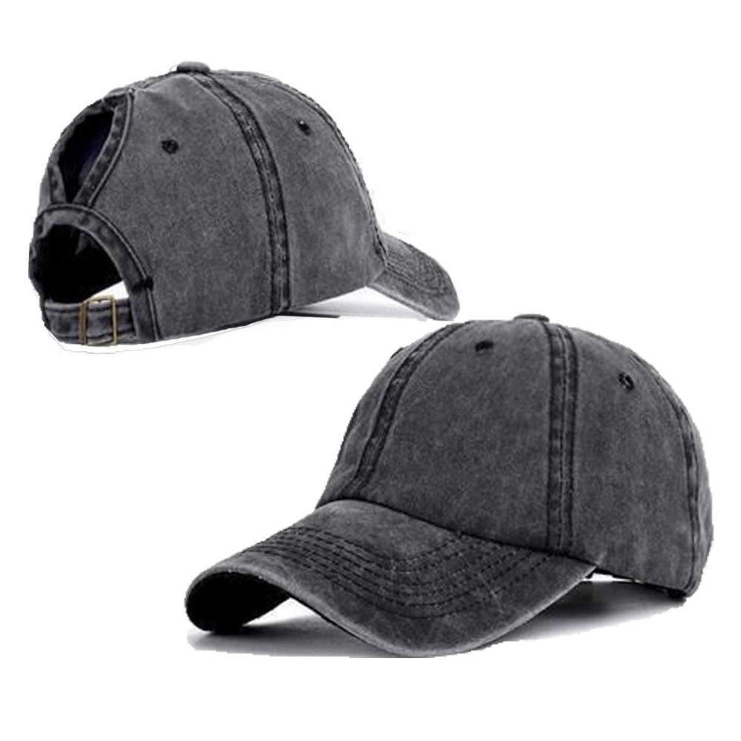 LuxusKollektion Baseball Cap Basecap Damen Herren Pferdeschwanz Sonnenhut Einheitsgröße 1 Schwarz