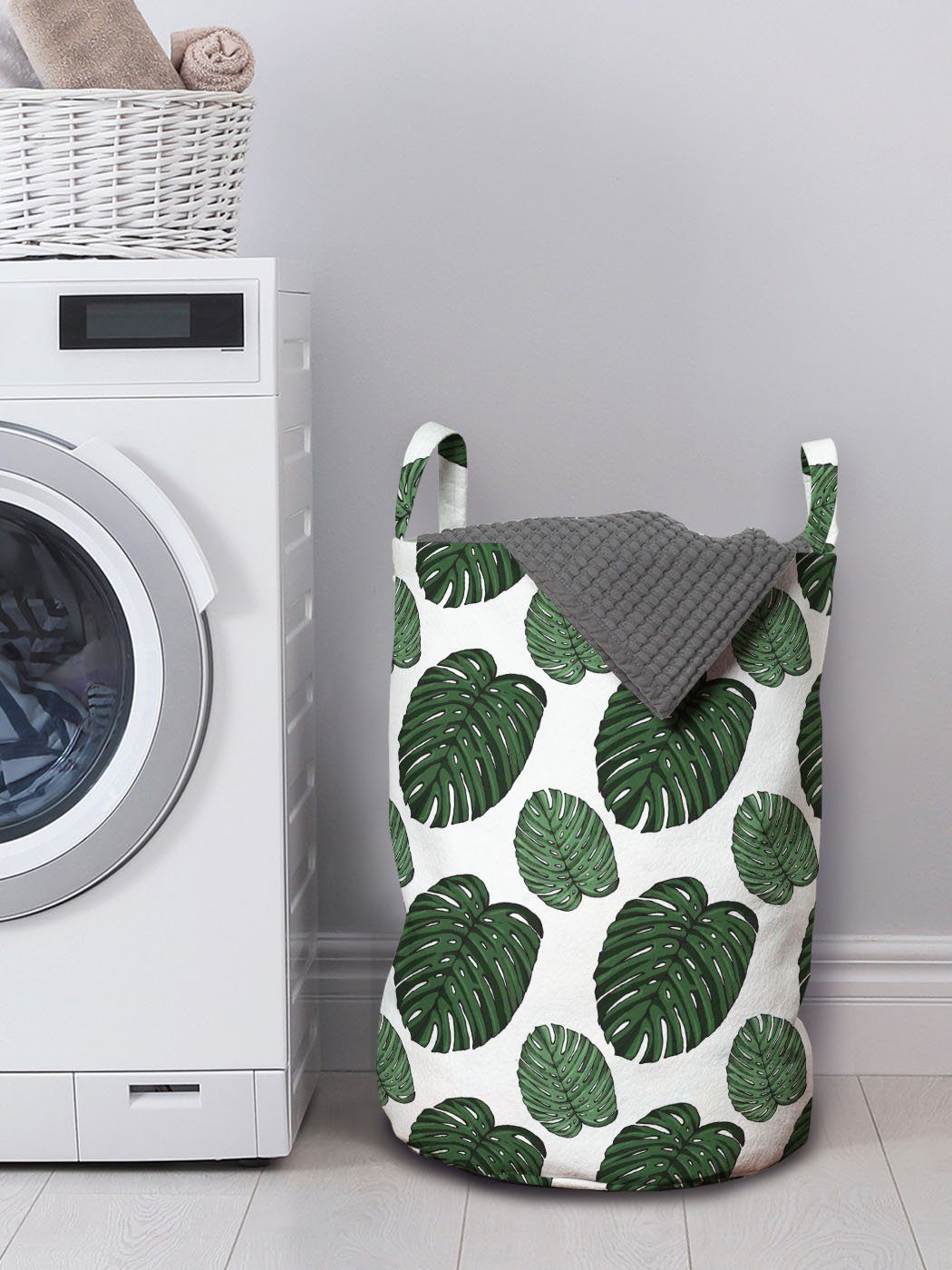 Abakuhaus Wäschesäckchen Wäschekorb mit Skizzen Kordelzugverschluss für Monstera Leaves Griffen Waschsalons, von Exotisch