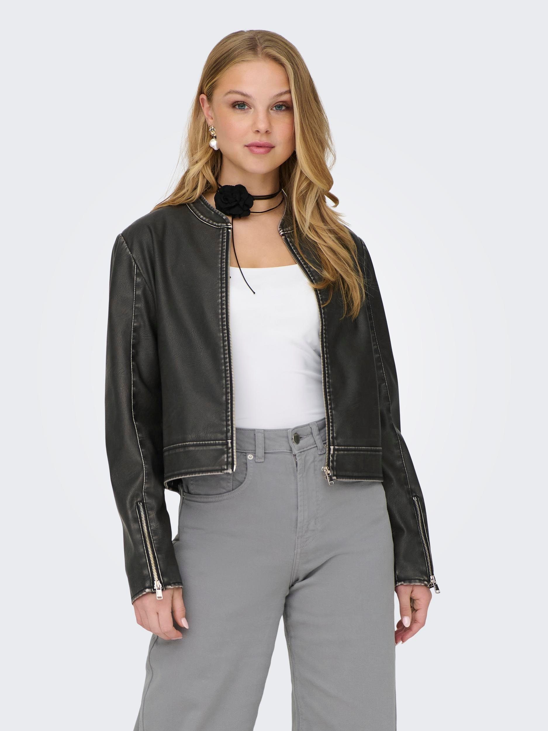 ONLY Lederjacke ONLMINDY FAUX LEATHER WASHED günstig online kaufen