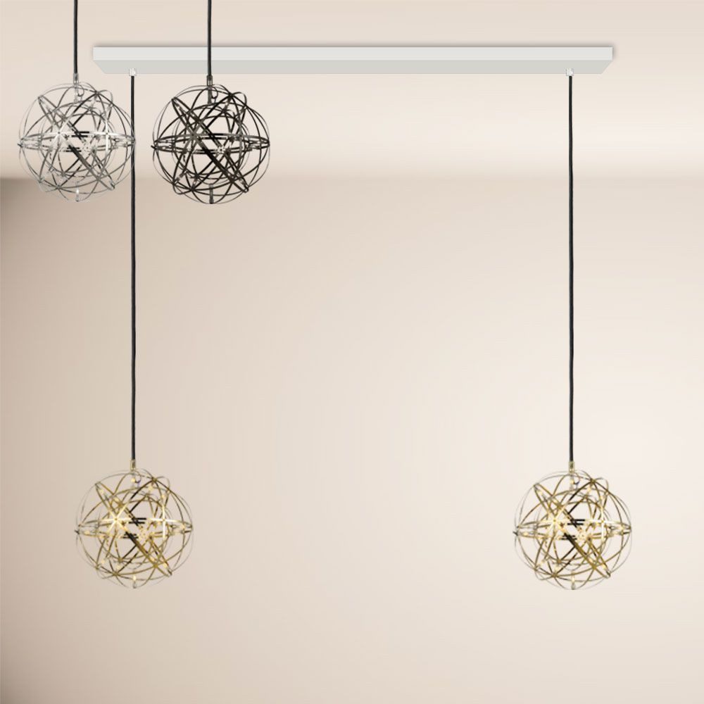 s.luce Pendelleuchte Atom LED Esstisch-Pendelleuchte 2-5-flammig Balken 160cm Chrom, Warmweiß