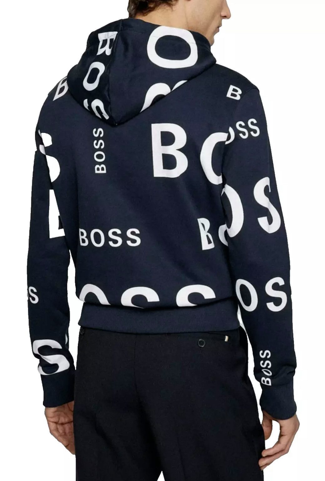 BOSS Kapuzensweatshirt Herren Seeger 33 Sweatshirt ZA mit Kordelzug Metallkordelenden und Logo-Ösen