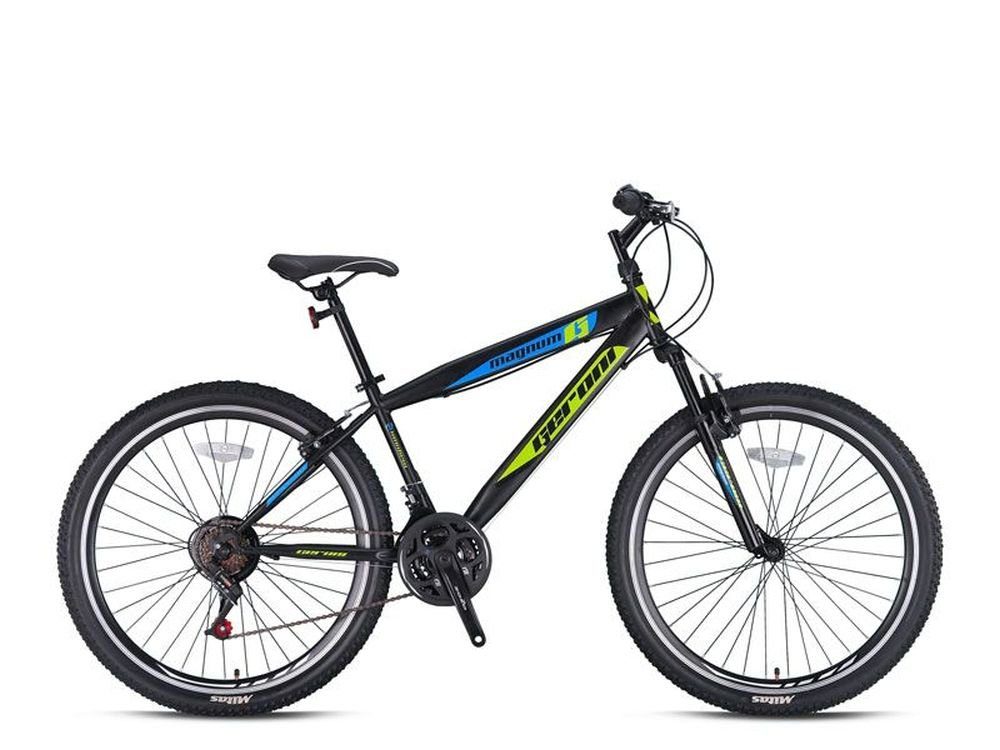 T&Y Trade Mountainbike »27,5 Zoll Mountainbike Herren Jugend Jungen Mädchen  MTB Fahrrad Herrenfahrrad Herrenrad Rad Bike 21 Gang Hardtail Federgabel  Gabelfederung MAGNUM SCHWARZ Gelb«, 21 Gang Microshift, Kettenschaltung,  Federgabel, 21 Gänge