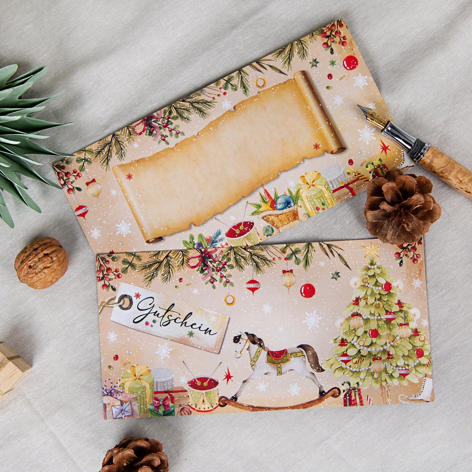 Logbuch-Verlag Dekofigur 10 Gutscheine Weihnachten Weihnachtsgutschein DIN günstig online kaufen