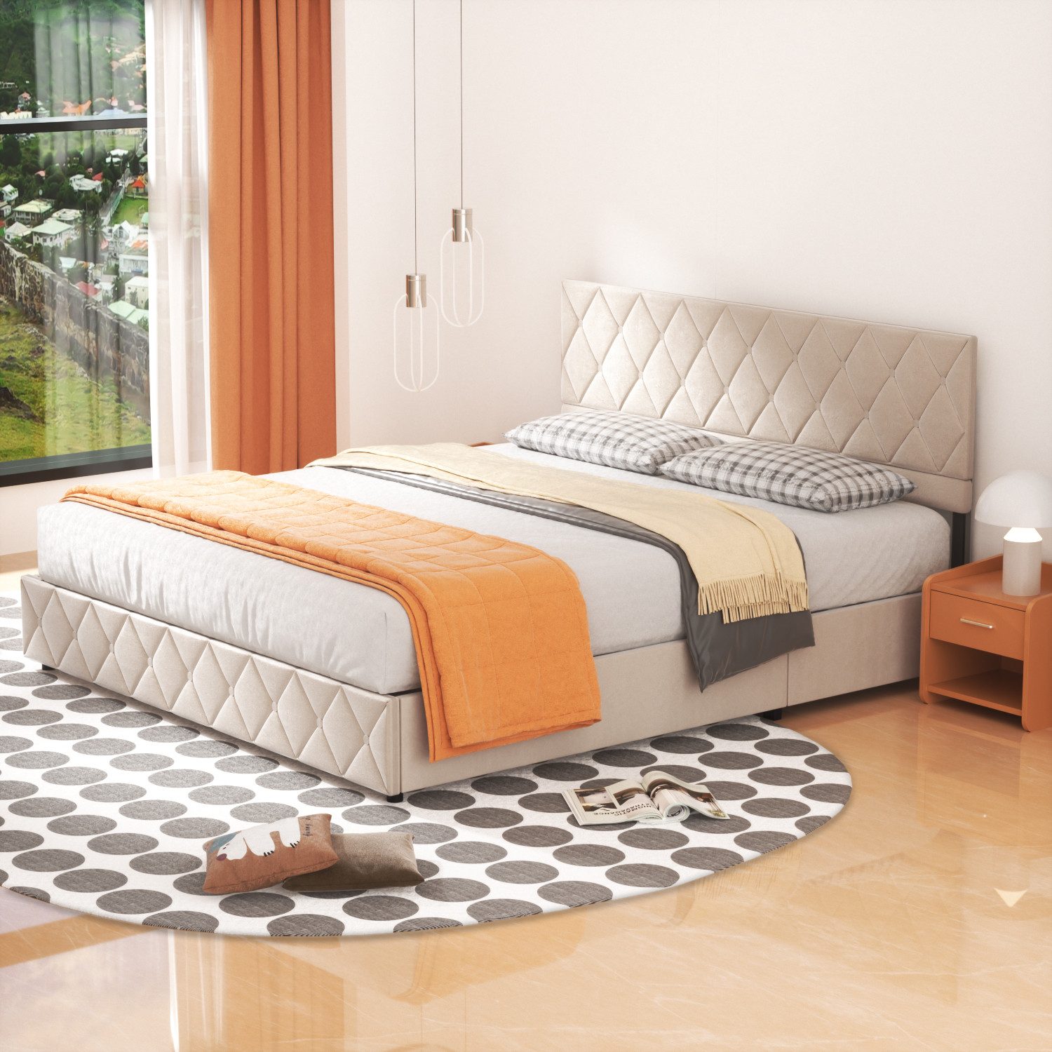 OKWISH Polsterbett Stauraumbett Funktionsbett (Ausgezeichnete Atmungsaktivi günstig online kaufen