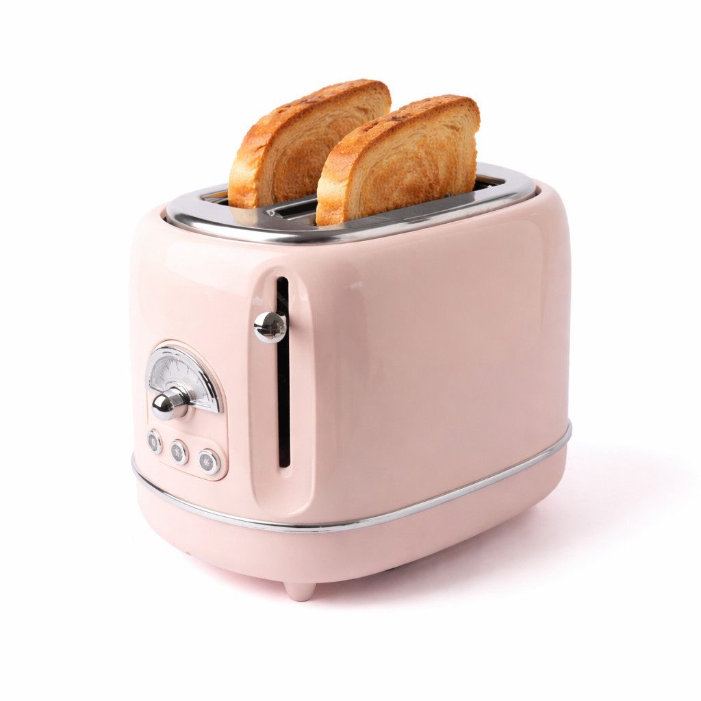 SWGOTA Toaster für 2 Scheiben, 2 kurze Schlitze, 6 Bräunungsstufen, Retrotoaster 2-Scheiben-Toaster mit Aufwärm- & Defrosterfunktion
