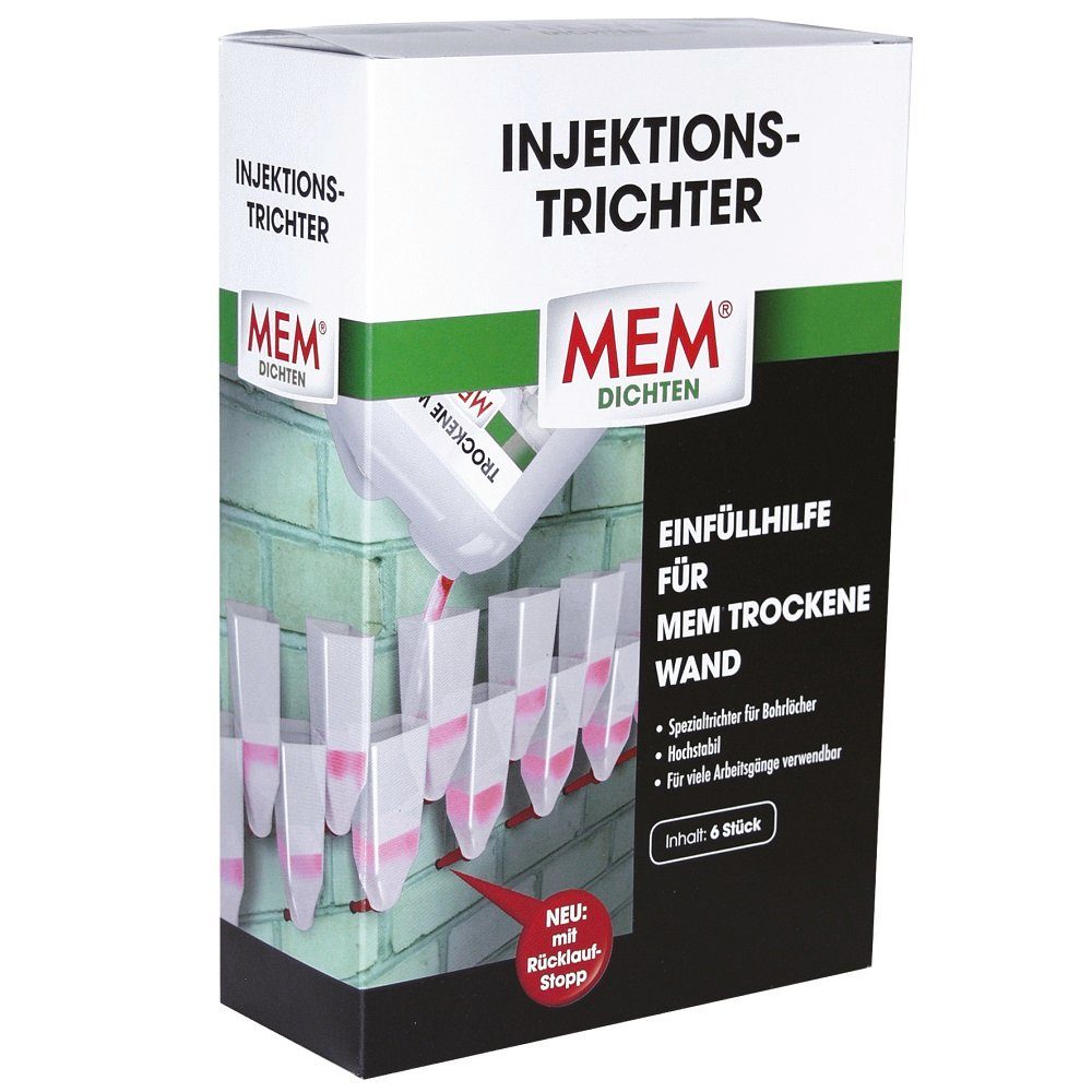 MEM Bauchemie Duschdichtung MEM System Trockene Wand Injektionstrichter, 6 Stk