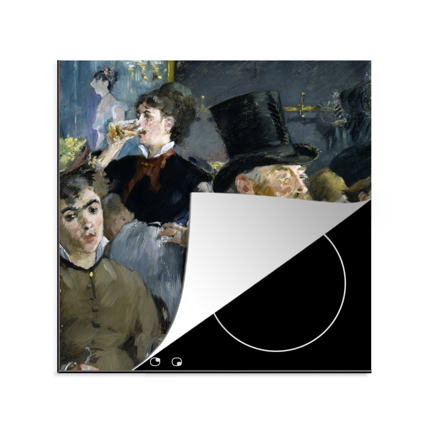 MuchoWow Herdblende-/Abdeckplatte Das Café-Konzert - Edouard Manet, Vinyl, (1 tlg), 78x78 cm, Ceranfeldabdeckung, Arbeitsplatte für küche