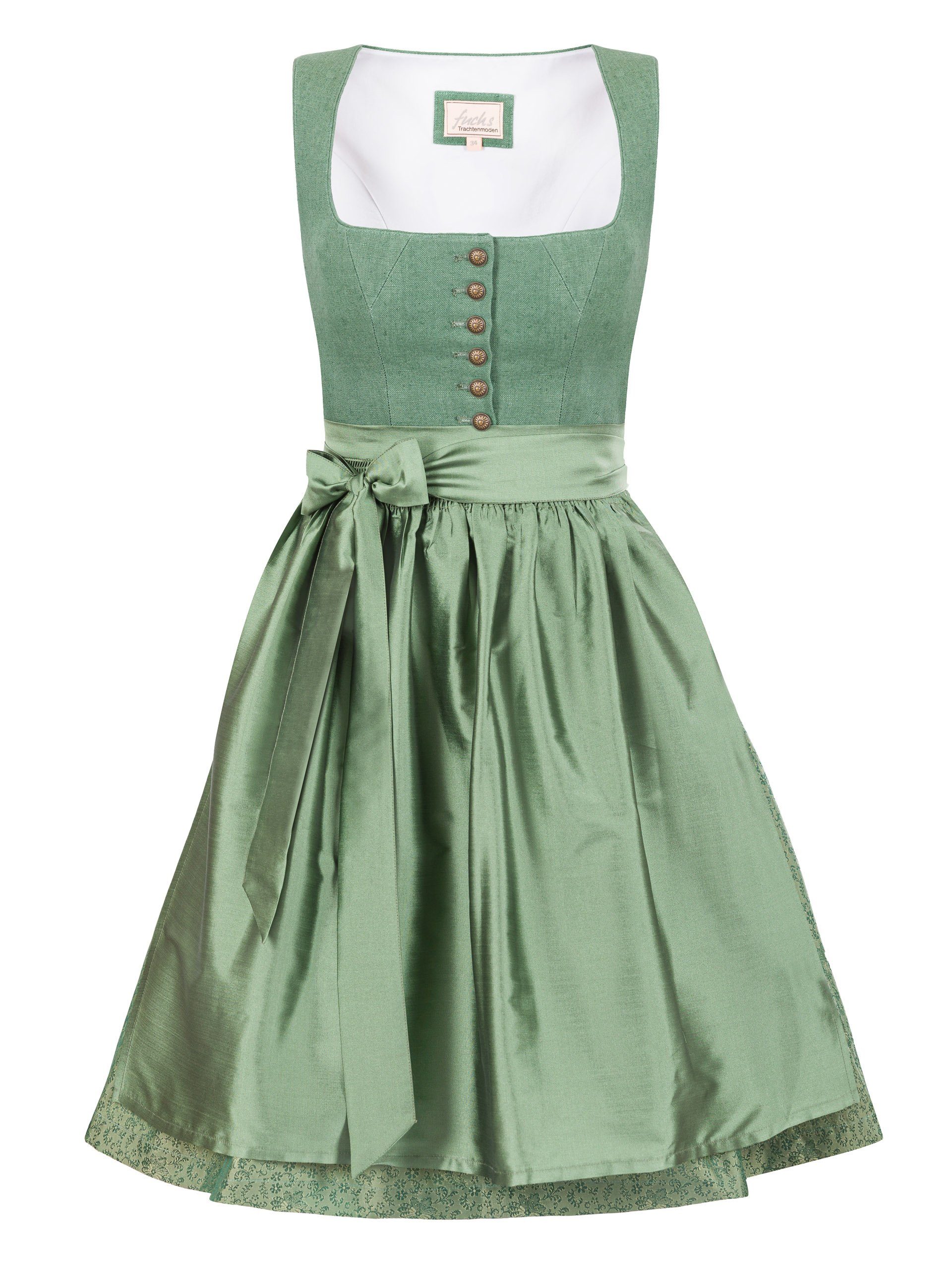 Trachten24.de Dirndl Midi Dirndl Gerda smaragd (2-tlg) Rockteil 65cm