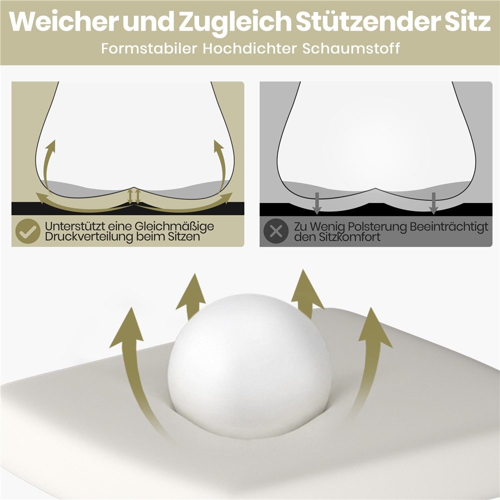 Yaheetech Drehstuhl mit Hochklappbaren Armlehnen & Verstellbarer Kopfstütze, Ergonomischer Bürostuhl Schreibtischstuhl mit flexiblem Lendenkissen – Bild 5 von 5