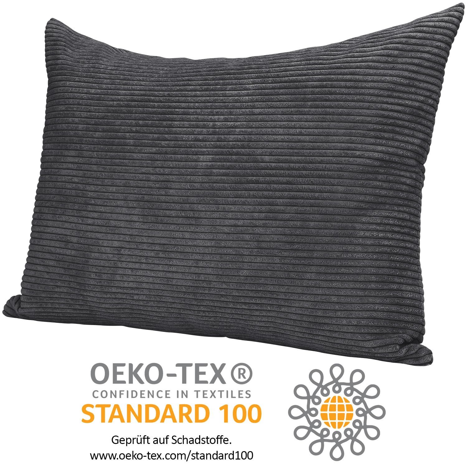 Selfitex Dekokissen Breitcord 60x80 inkl. Füllkissen, weicher Cord Stoff, 1 günstig online kaufen
