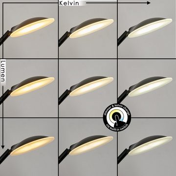 hofstein Stehlampe »Sommati« dimmbare Bodenlampe aus Metall/Kunststoff in Schwarz/Weiß, 4000 Kelvin, Deckenfluter u. beweglichen Lesearm, LED, mit Tastdimmern
